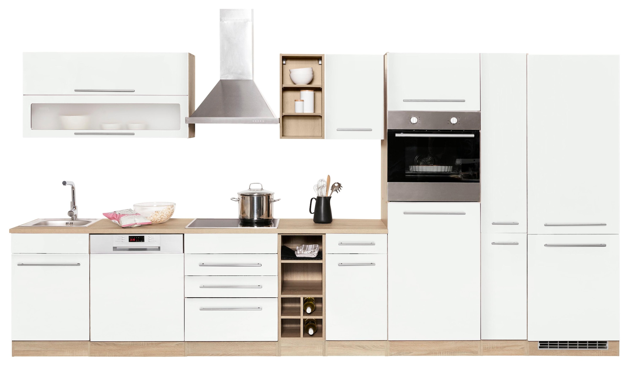 KOCHSTATION Küchenzeile »KS-Eton« ohne E-Geräte, Breite 390 cm