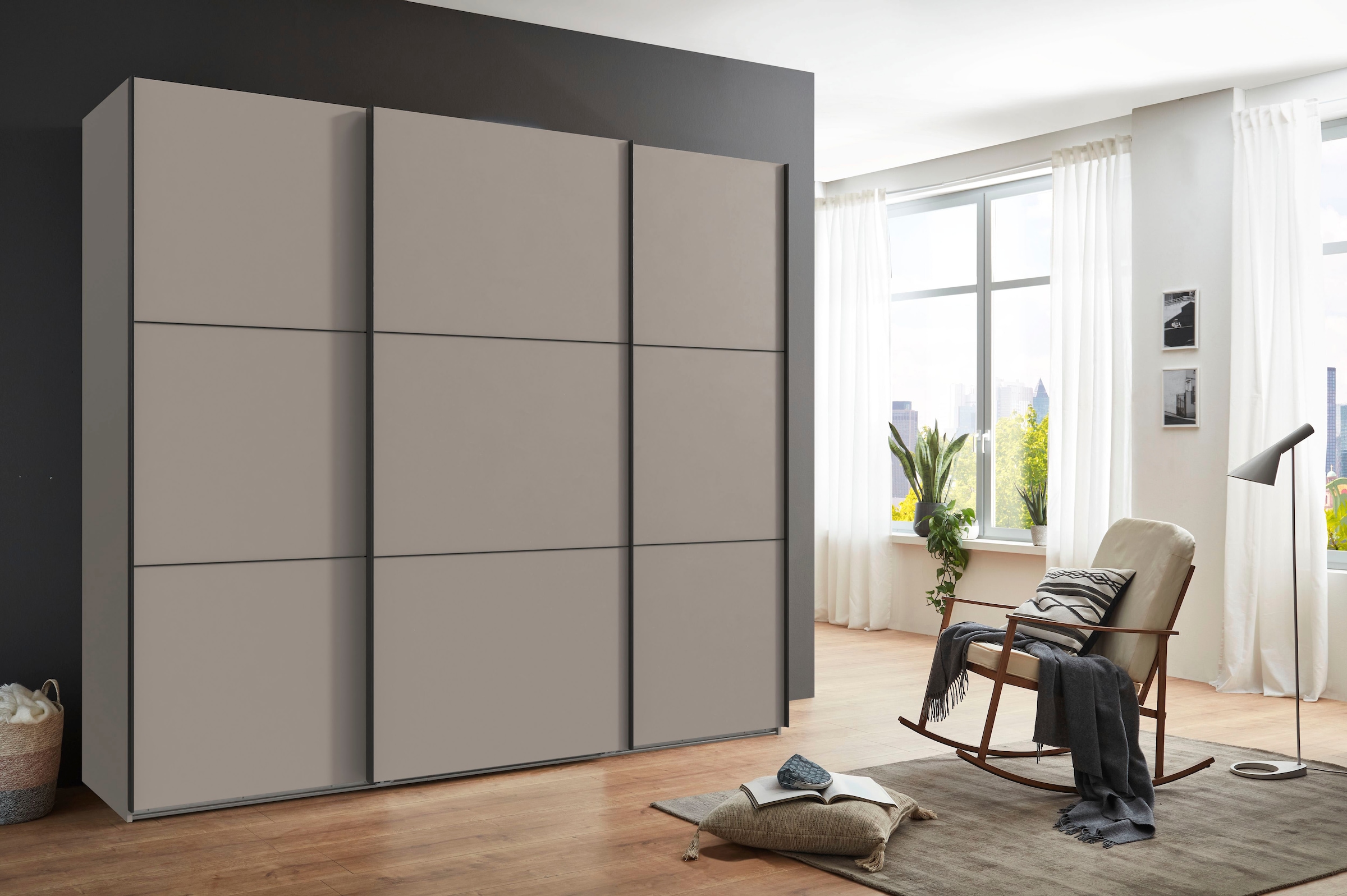Wimex Kleiderschrank »Indiana by fresh to go, wahlweise mit oder ohne Spiegel«, (INKLUSIVE Innenausstattung und Selbsteinzug für die Türen), große Breiten250 oder 300cm, mit oder ohne Glasfront, Made in Germany