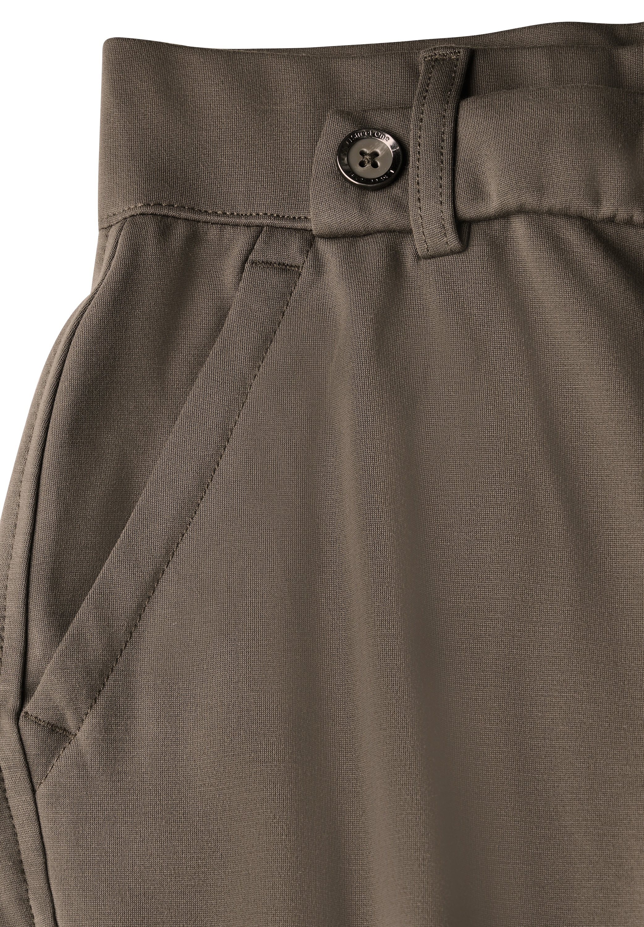 STREET ONE Stoffhose, mit Knopfdetail am Bund