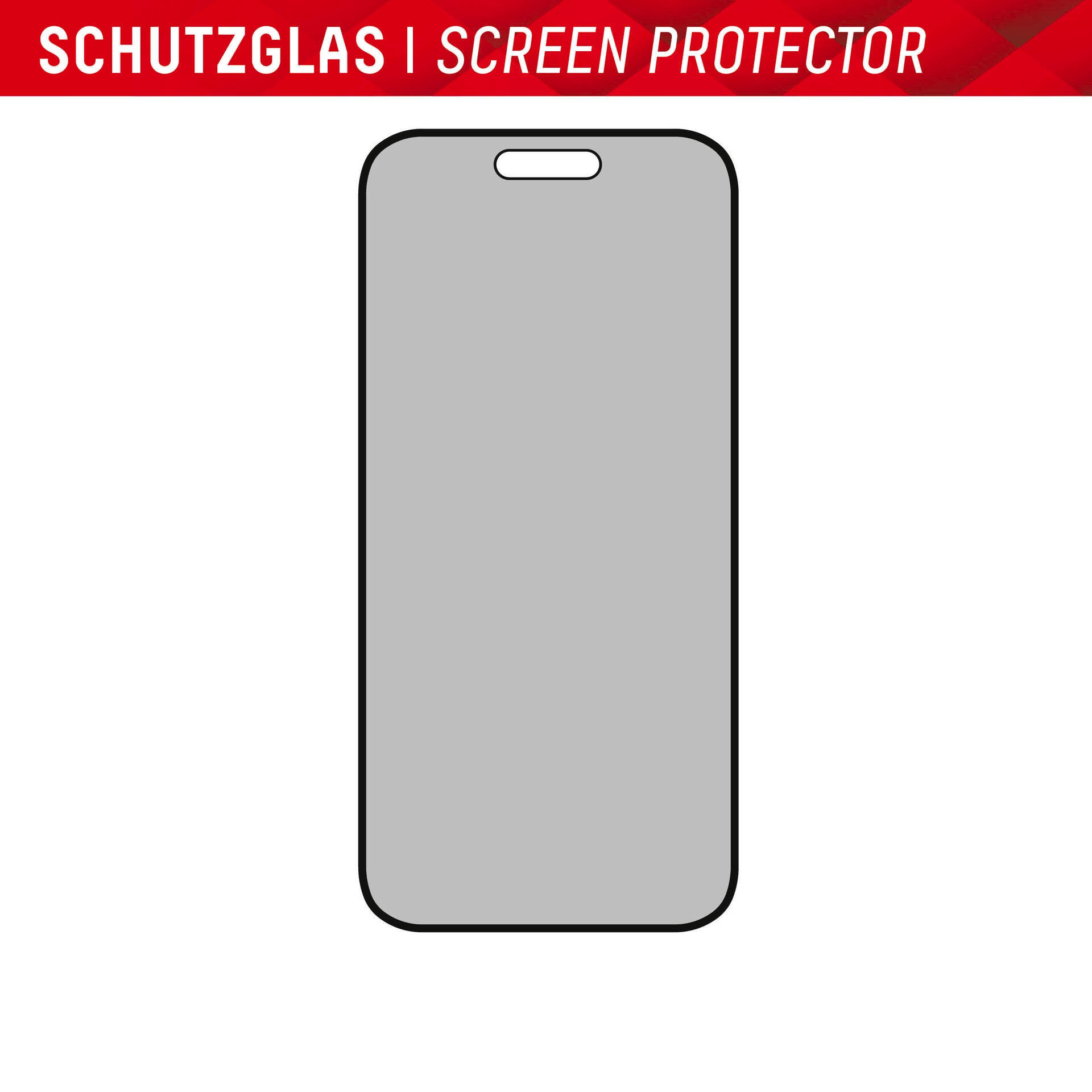 Displex Displayschutzglas »Privacy Glass«, für Apple iPhone 15-Apple iPhone 15 Pro, Blickschutz Displayschutzfolie Displayschutz kratzer-resistent 10H
