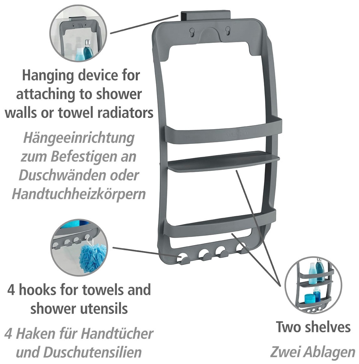 WENKO Duschregal »Universal«, mit 4 Haken