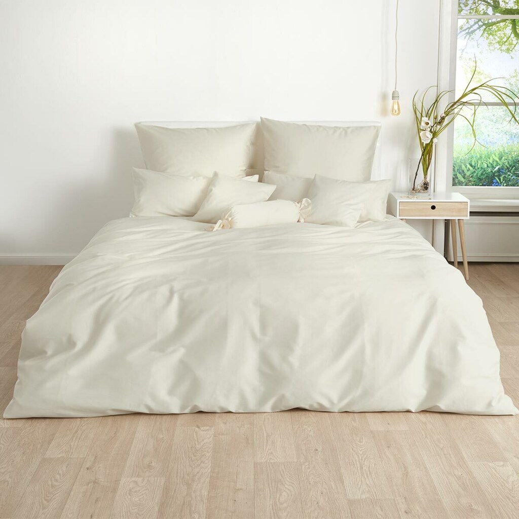 TRAUMSCHLAF Bettwäsche »Uni Satin«, in Mako Satin Qualität aus 100% Baumwolle, Bett- und Kopfkissenbezug mit Reißverschluss, STANDARD 100 by OEKO-TEX® zertifiziert