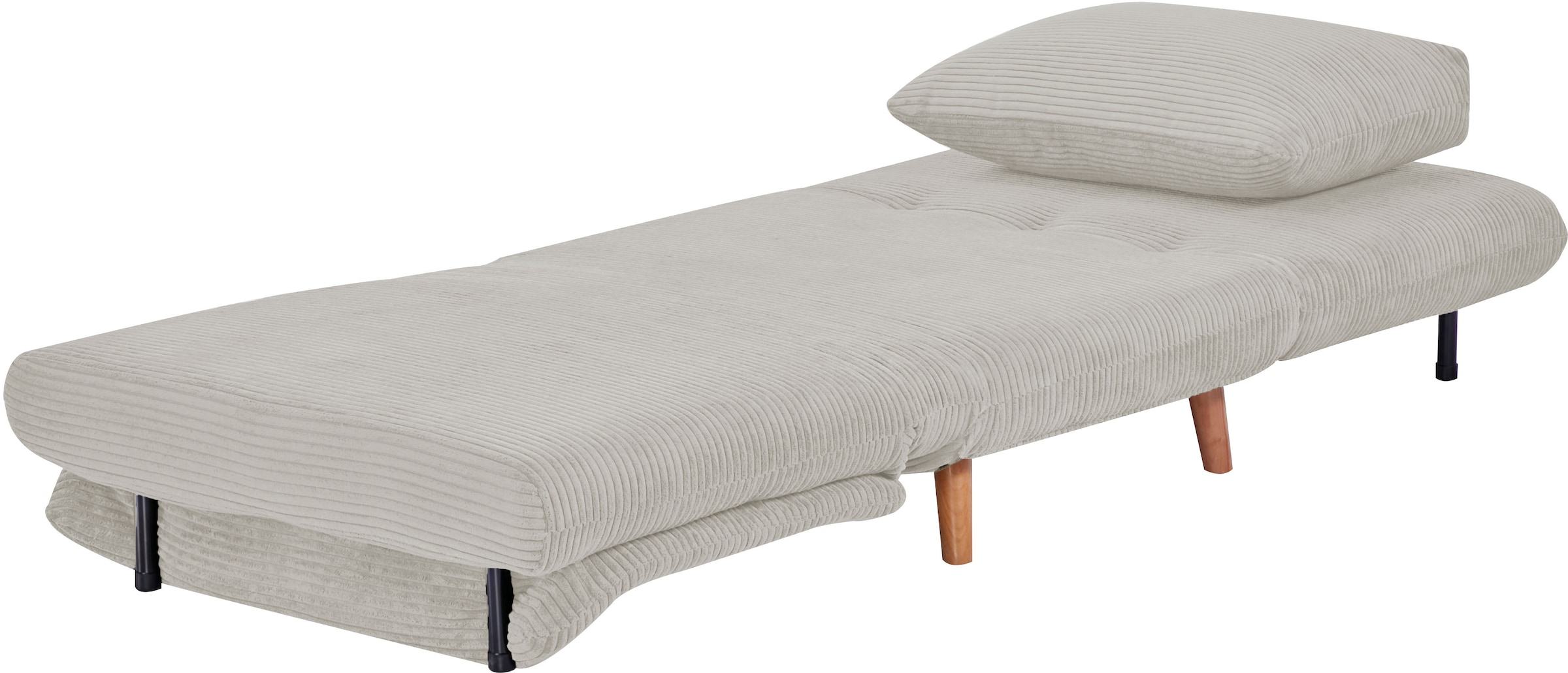 INOSIGN Sessel »AINSLEY«, wandelbar zum Gästebett, Schlafsofa, Webstoff u. Cord-Bezug