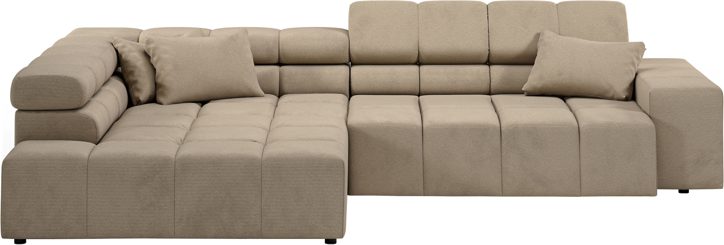 INOSIGN Ecksofa »Ancona incl. Kopfteilverstellung, Breite 319cm, L-Form«, wahlweise motorische Sitztiefenverstellung, auch in Cord + Easy Care