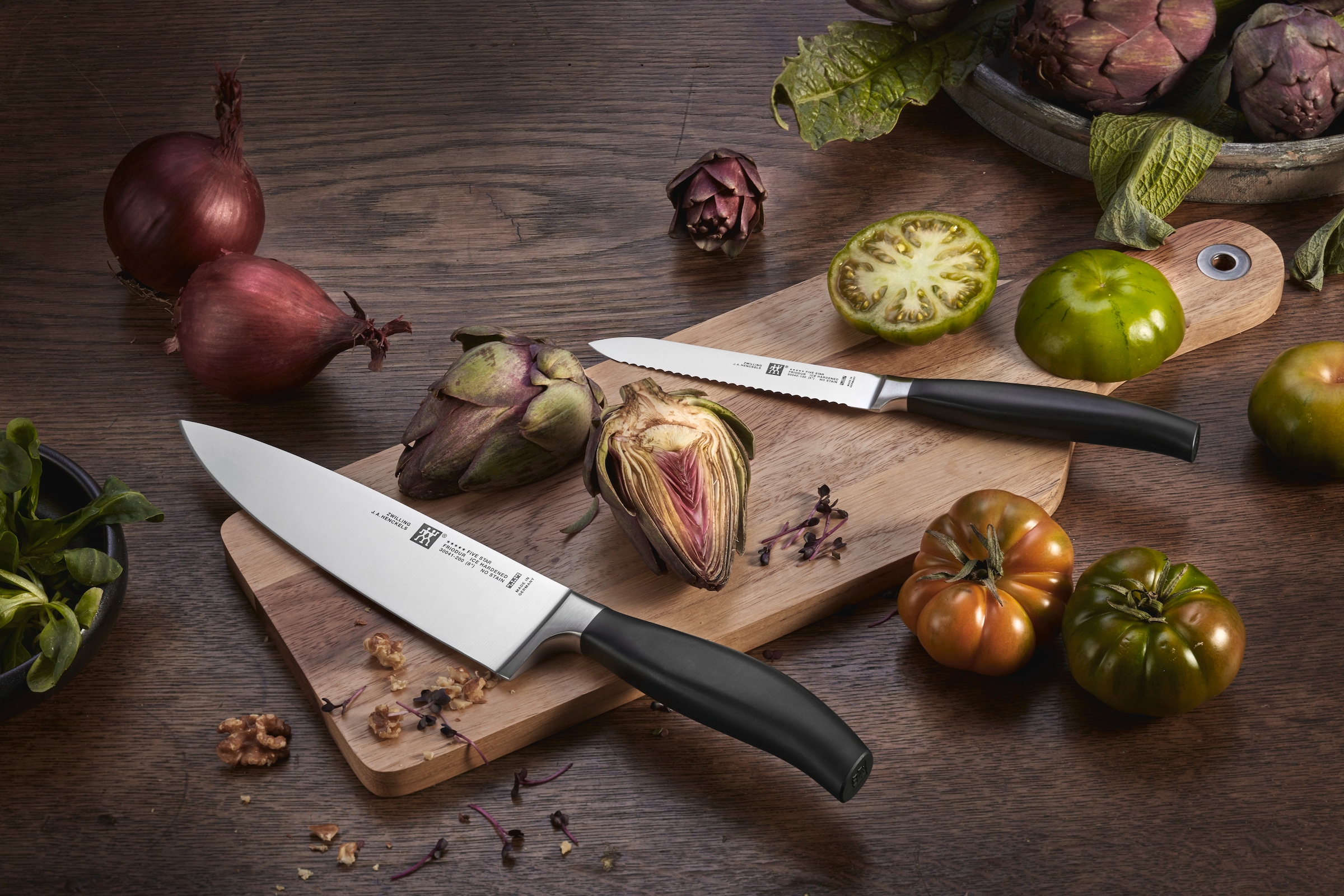 Zwilling Messerblock »***** FIVE STAR«, 7 tlg., Selbstschärfender Messerblock, inkl. 5 Messer + Schere, Bambus