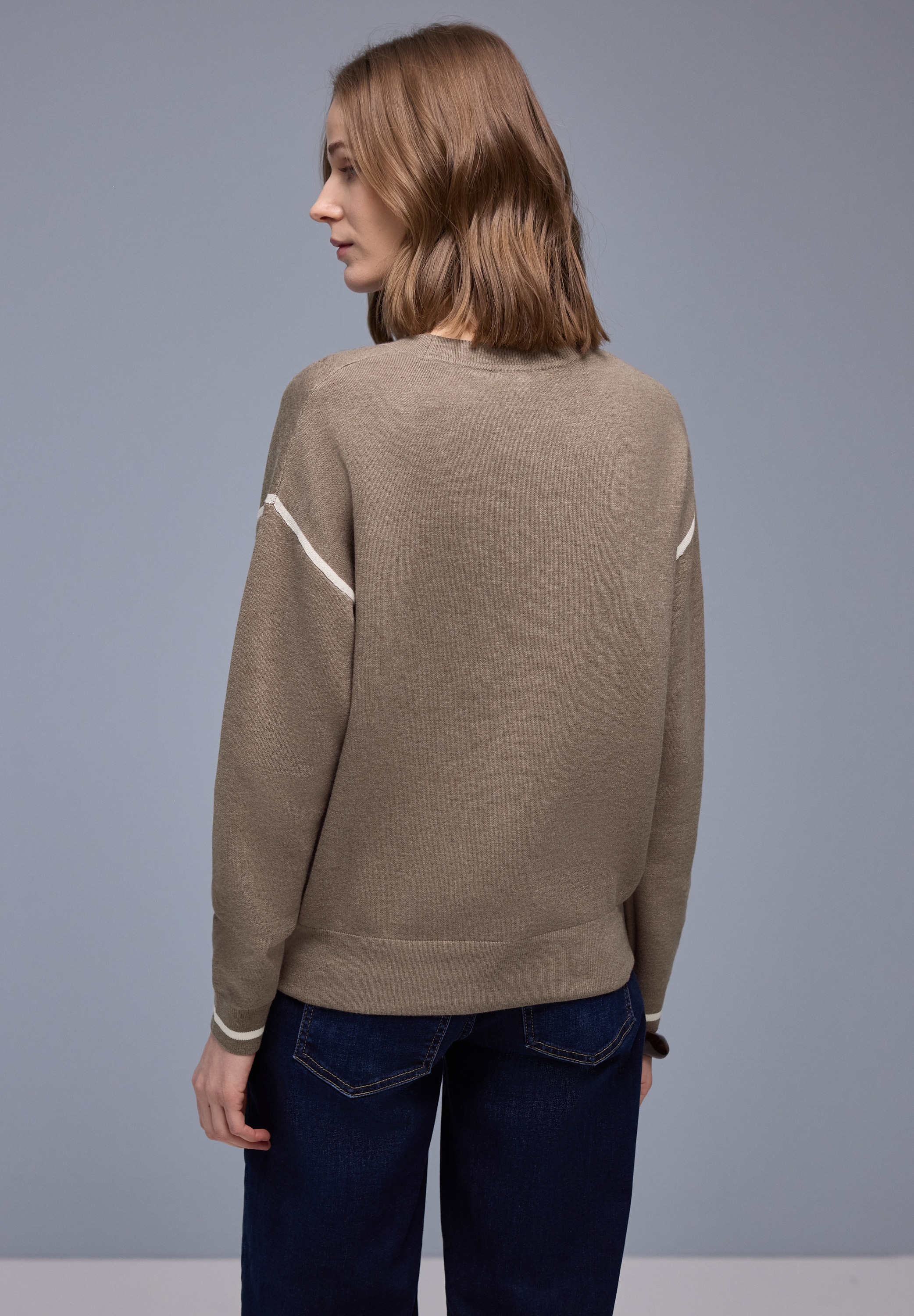 STREET ONE Strickpullover mit Kontrastdetails