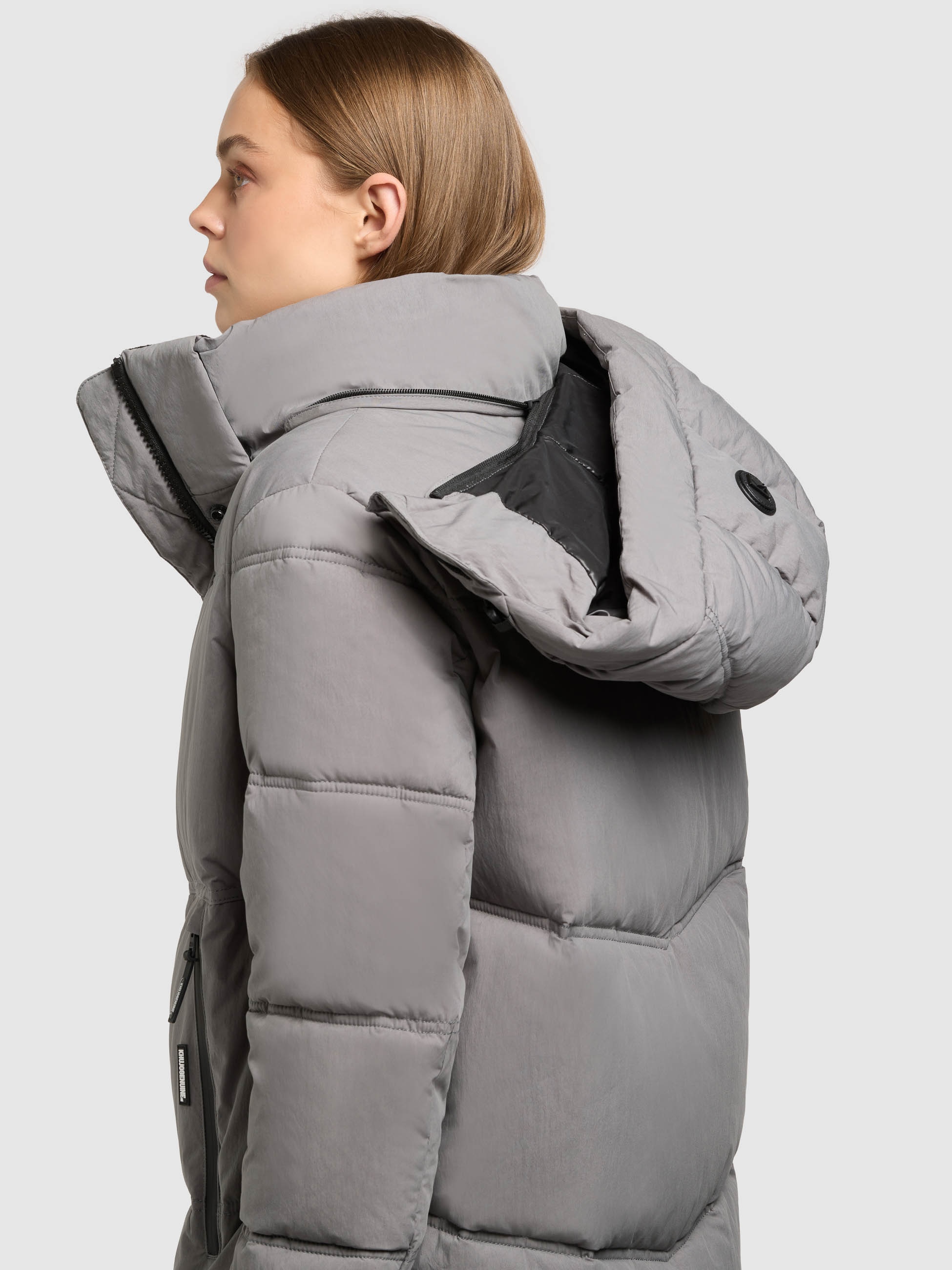 khujo Steppmantel »RITZ« praktische Seitenschlitze mit Reißverschluss, abnehmbare Kapuze