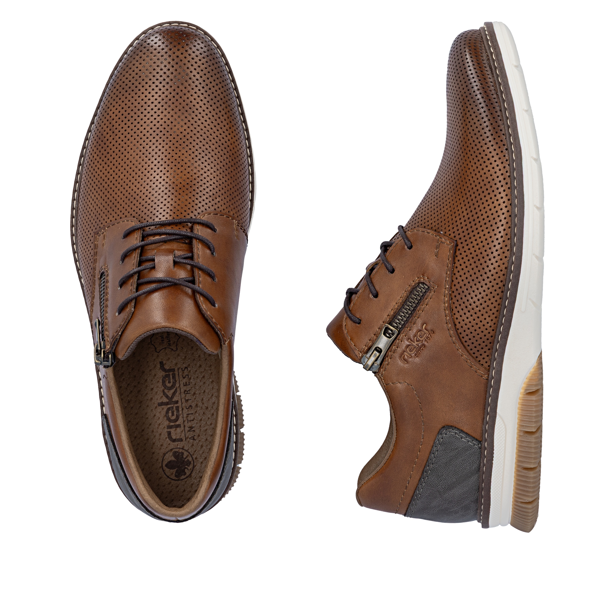 Rieker Schnürschuh  Halbschuh, Freizeitsneaker, Casual-Schnürer mit Perforation
