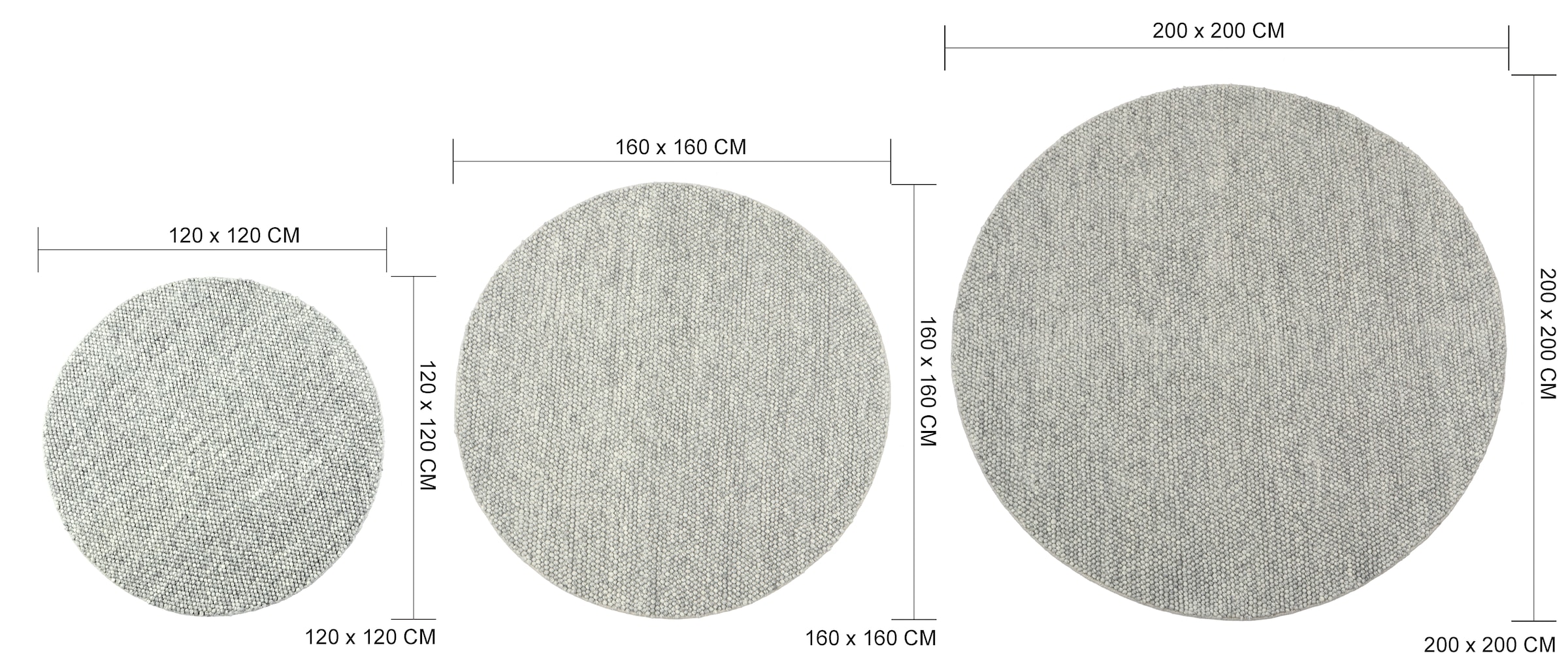 my home Wollteppich »Wolly« rund 14 mm Höhe Wolle, handgewebt, Handweb Teppiche, Wohnzimmer, Schlafzimmer