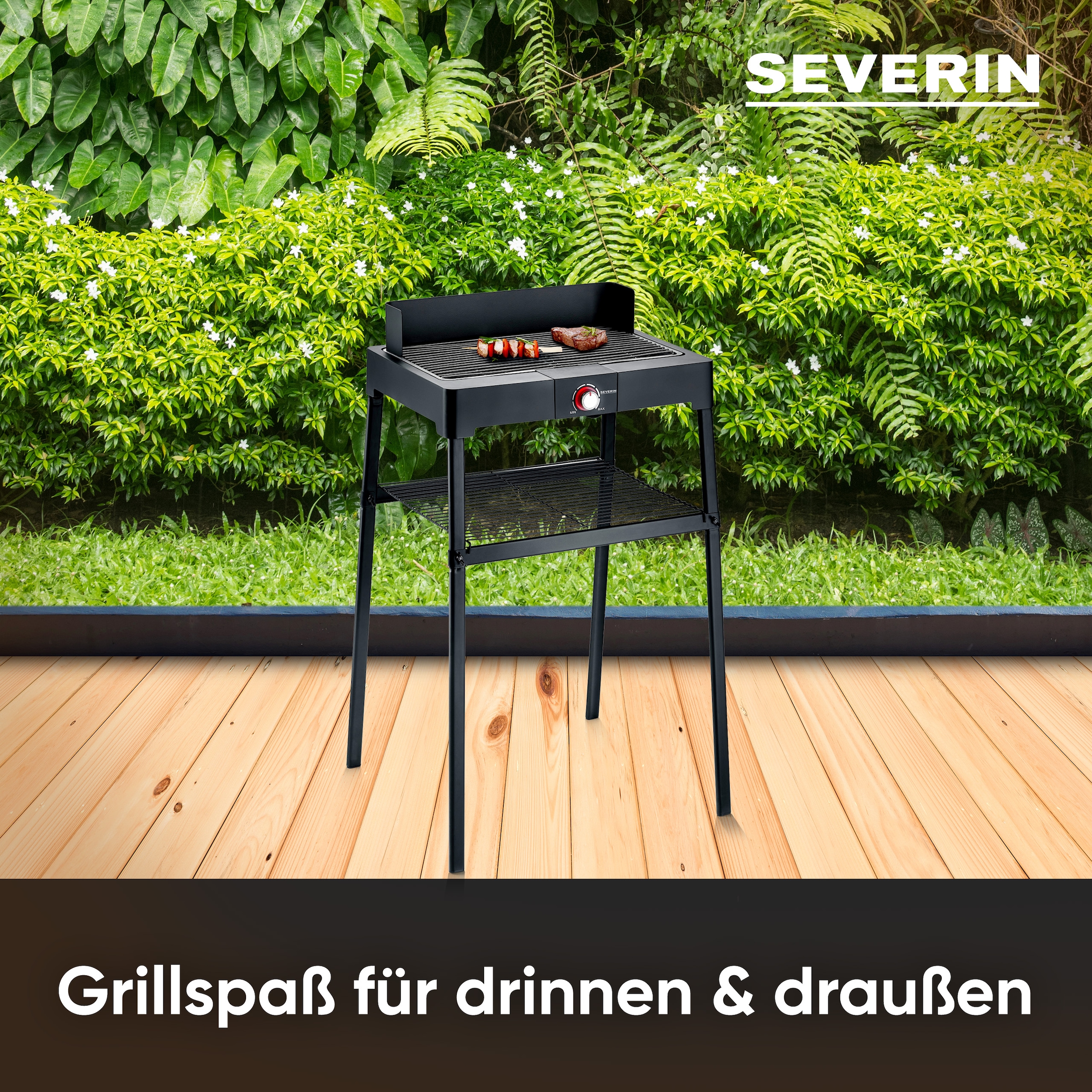 Severin Standgrill »PG 8566«, 2200 W, Elektrogrill mit Grillrost, als Stand- oder Tischgrill nutzbar