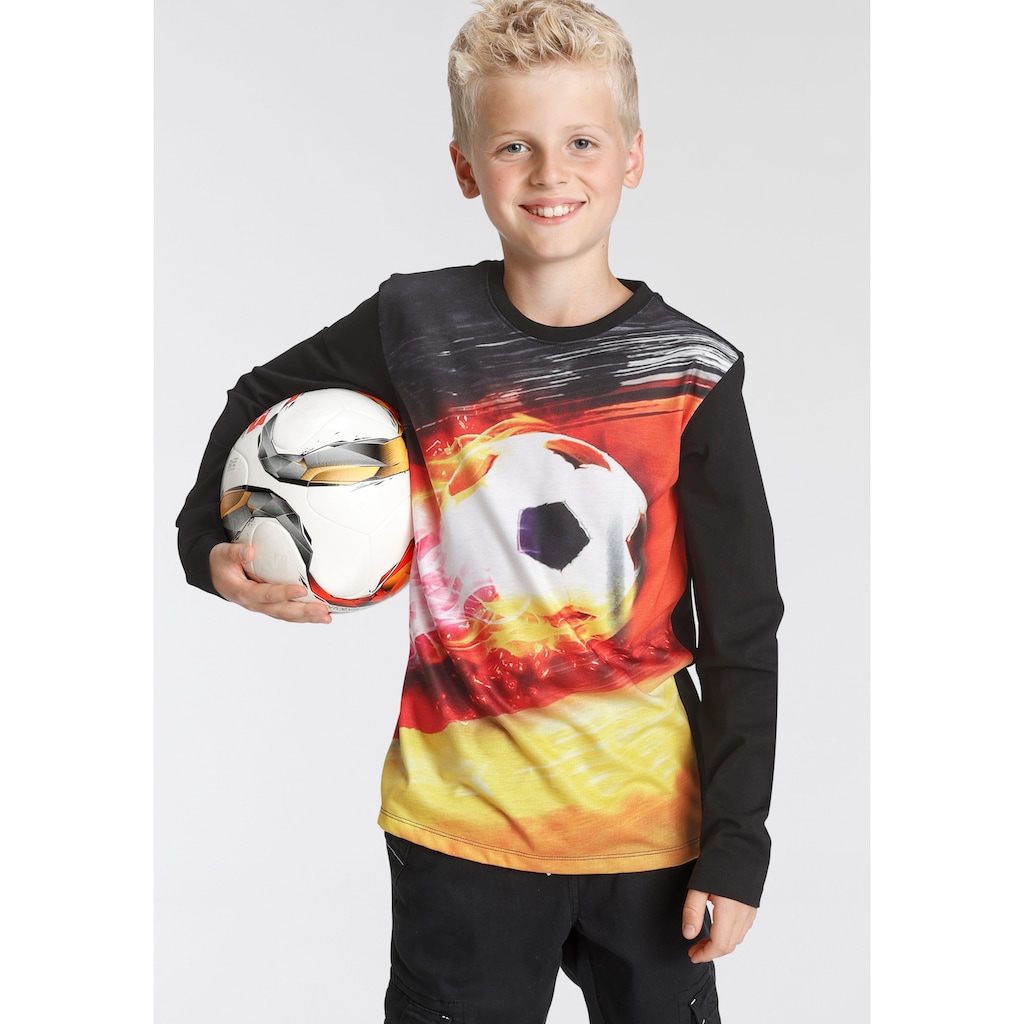 KIDSWORLD Langarmshirt »FUSSBALL«, in Deutschland-Farben