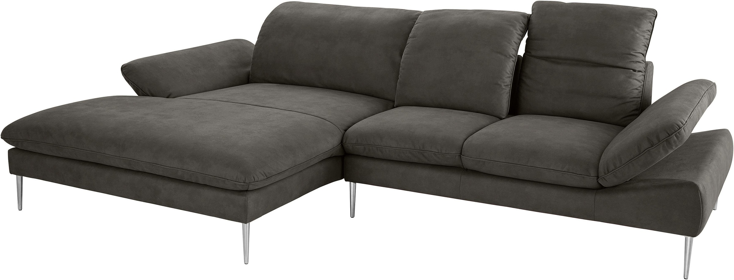 W.SCHILLIG Ecksofa »enjoy&MORE, Designsofa, elegant und bequem, L-Form«, mit Sitztiefenverstellung, Füße Chrom glänzend, Breite 310 cm