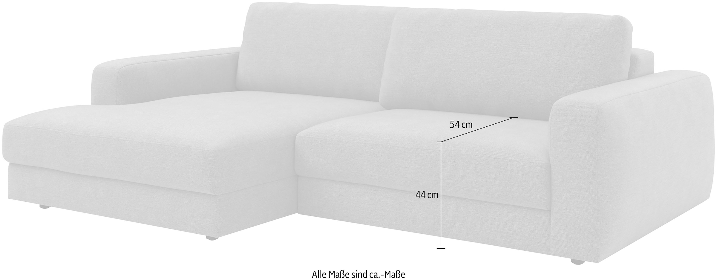 TRENDMANUFAKTUR Ecksofa »Bourbon«, (2 St.), extra tiefe Sitzfläche, wahlweise mit Sitztiefenverstellung