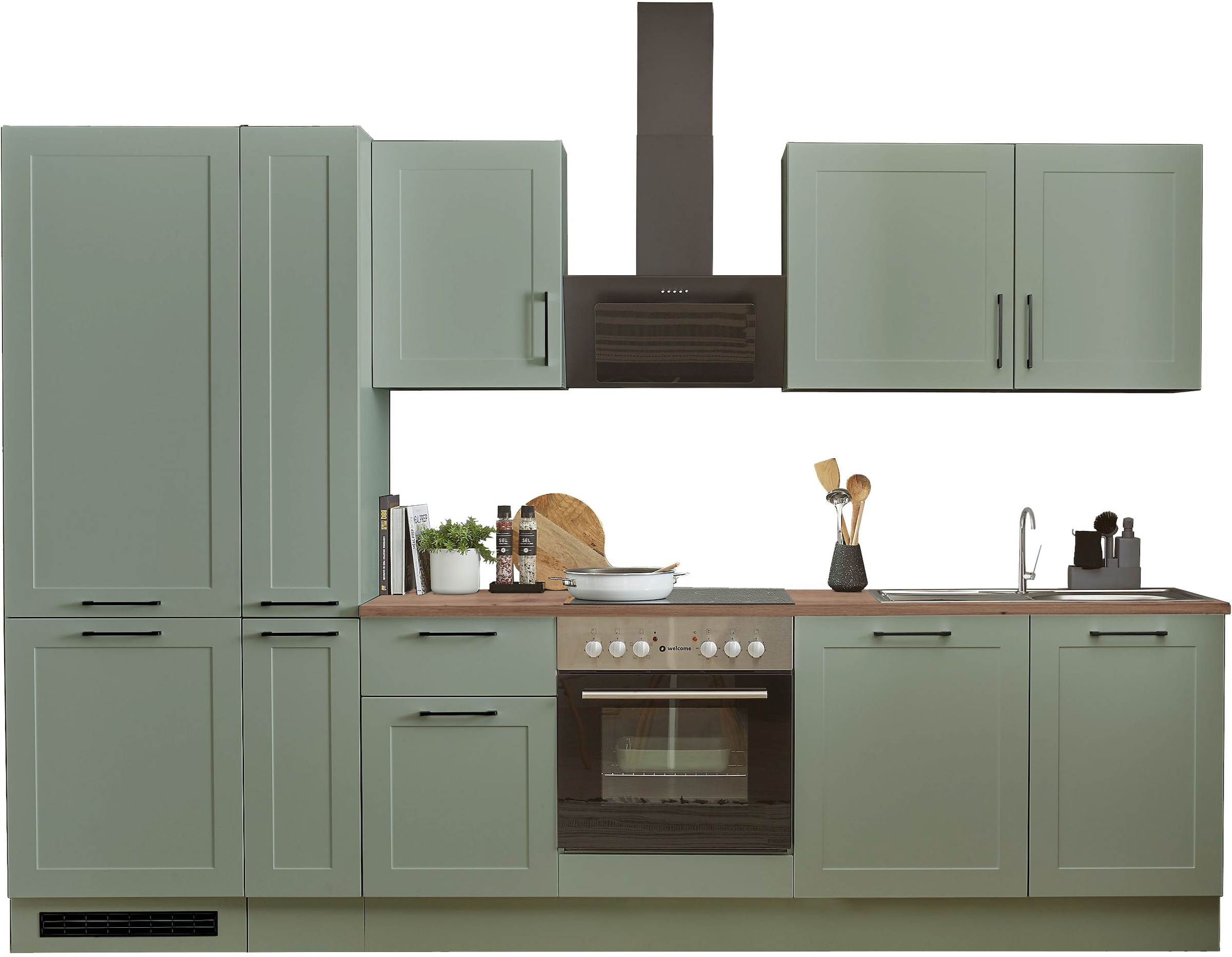 BASIC by Balculina Küchenzeile »Marsi« Breite 310 cm, wahlweise mit E-Geräten, mit Soft-Close-Funktion