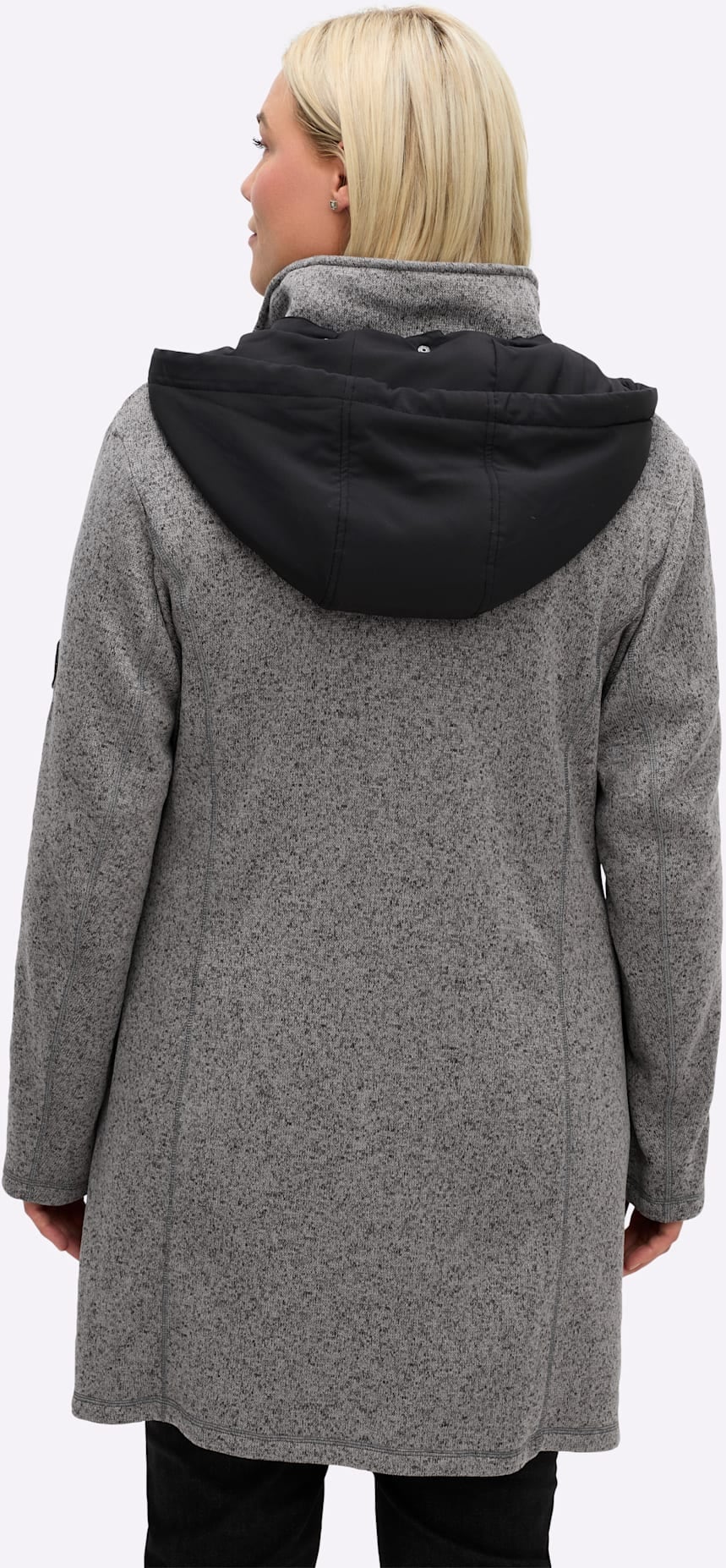 Sheego Strickfleecejacke, mit Kapuze