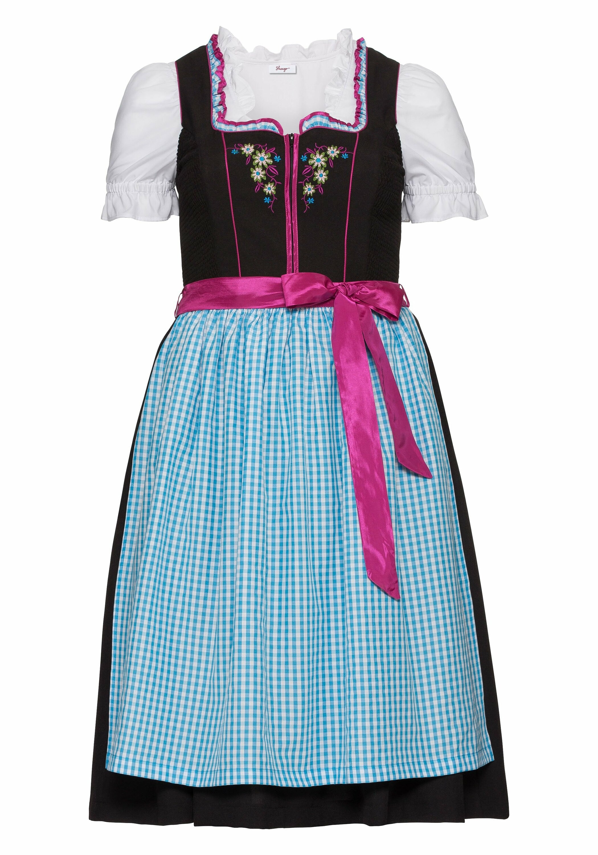 Sheego Dirndl »Dirndl mit Schürze und Bluse 3tlg.«, (mit Dirndlbluse), mit Schürze und Bluse 3tlg.