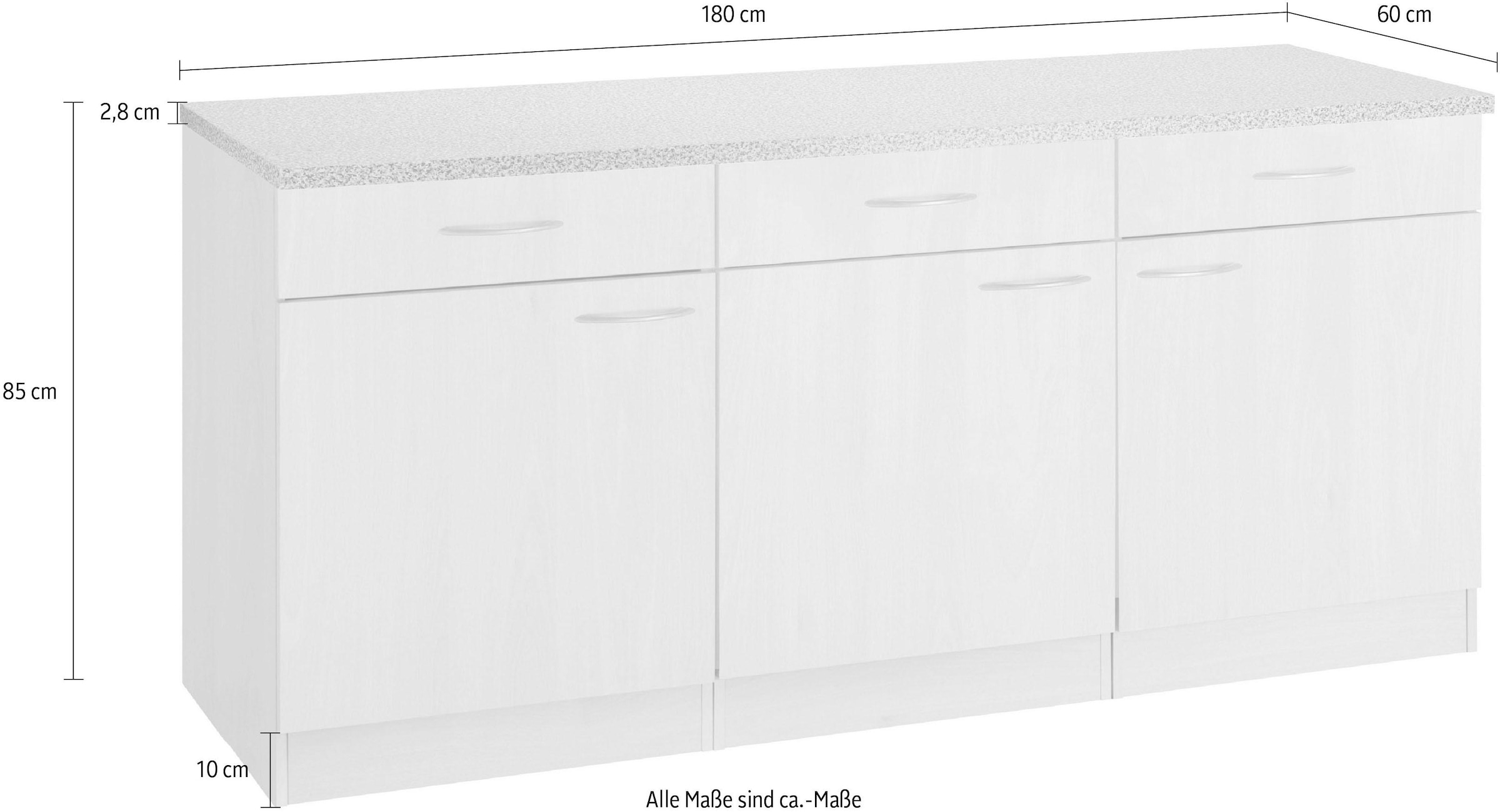 wiho Küchen Unterschrank »Kiel«, 180 bei ♕ cm breit