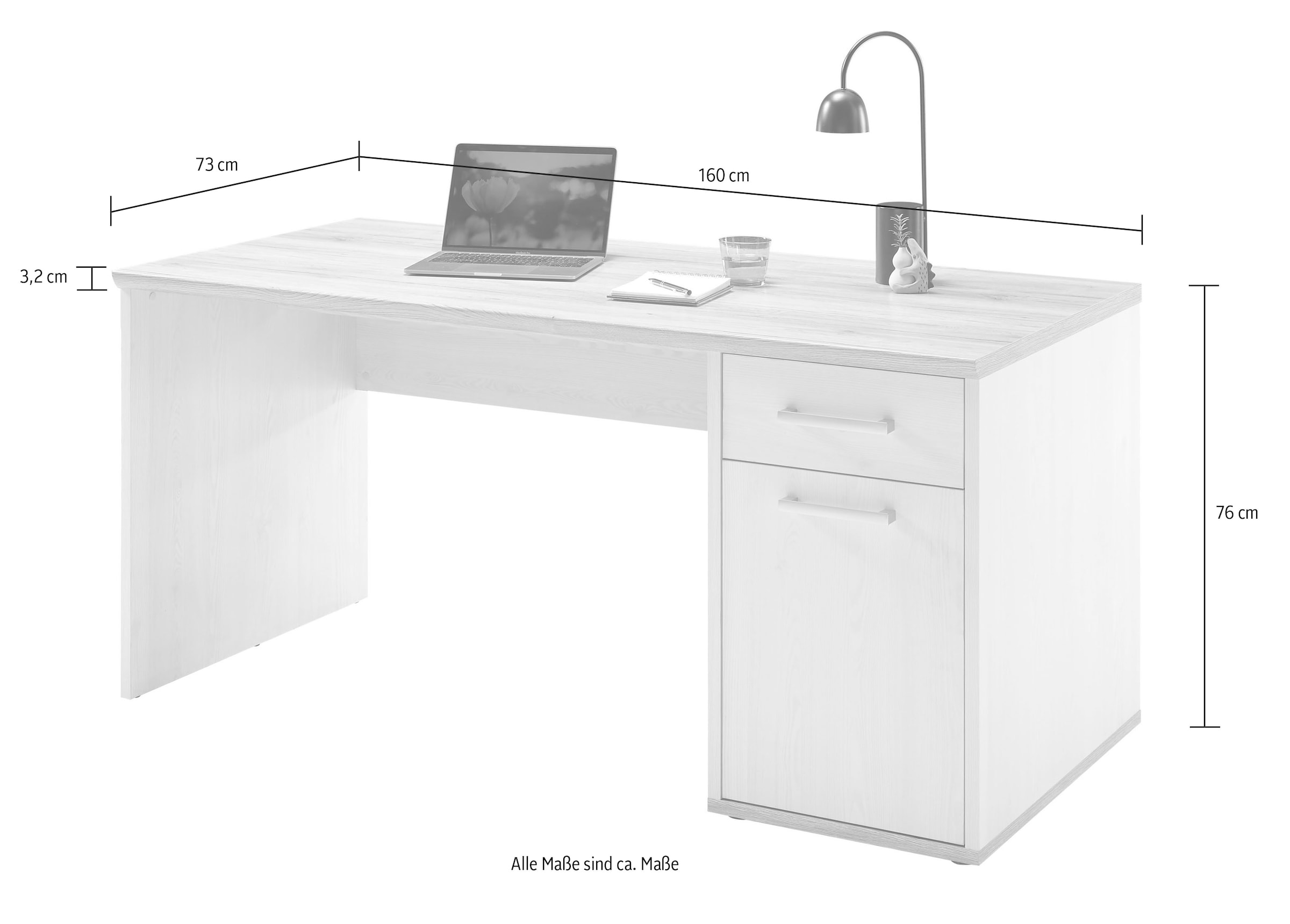 BEGA OFFICE Schreibtisch »Romance«, im Landhaustil, Breite 160 cm