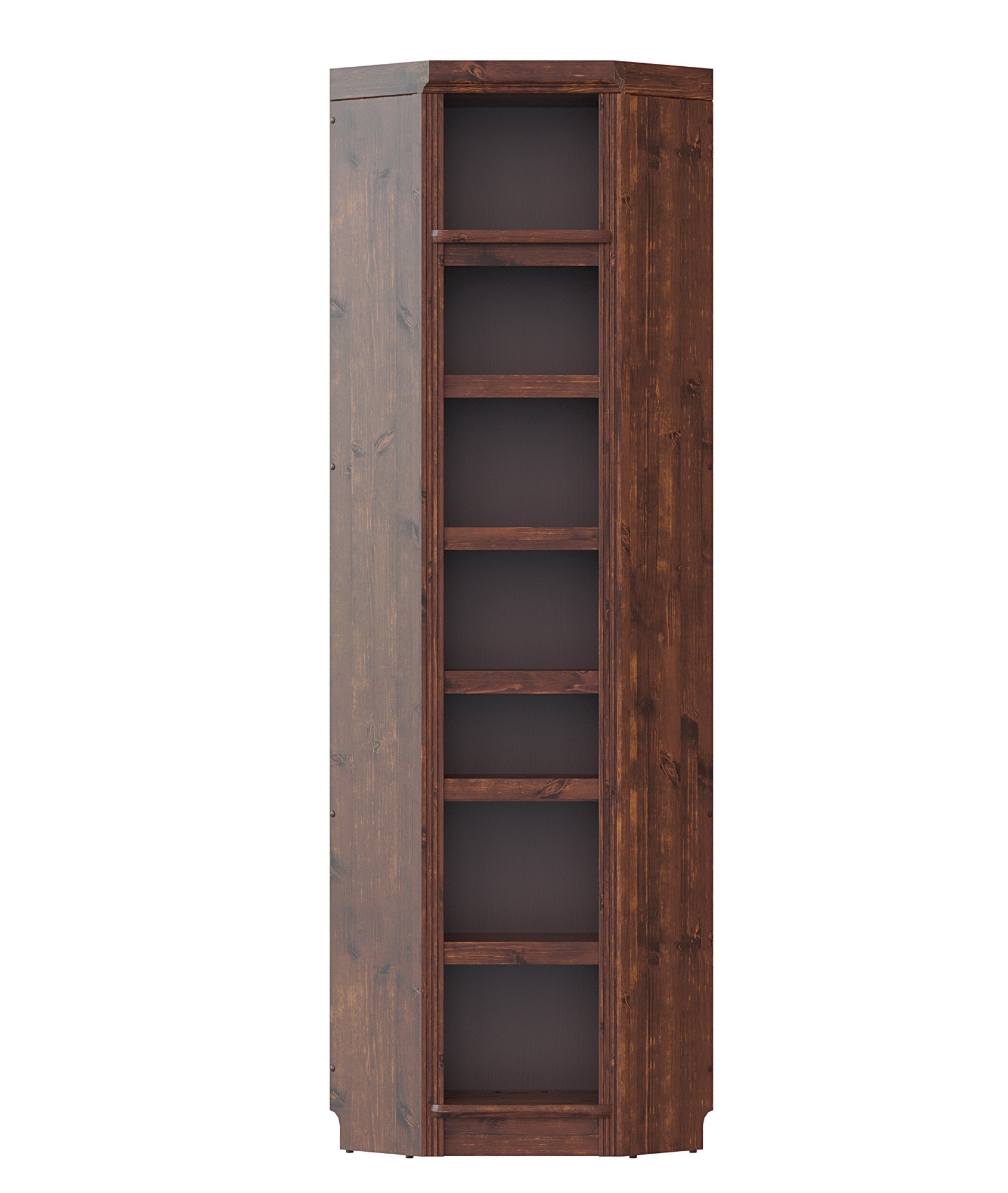 OTTO home Bibliothek »Soeren - 7-tlg. Set: mit 1 Regal B 80 cm., 1 Regal B 40 cm, 1 Eckregal« Set, 7 Stk. tlg. Inkl. 1 Vitrine,2 gerundeten Abschlussregalen und 1 Holzleiter,H220 cm