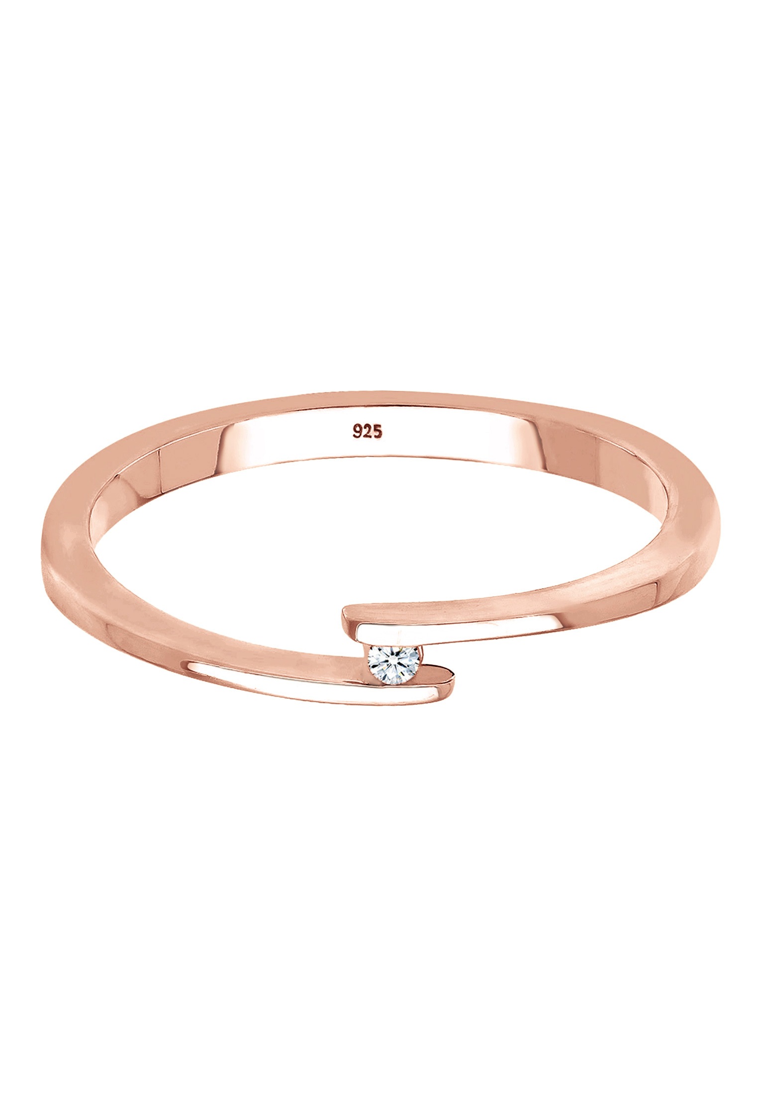 Elli DIAMONDS Verlobungsring »Ring Diamant Weiß Brillantschliff (0.015 ct) 925 Sterling Silber«