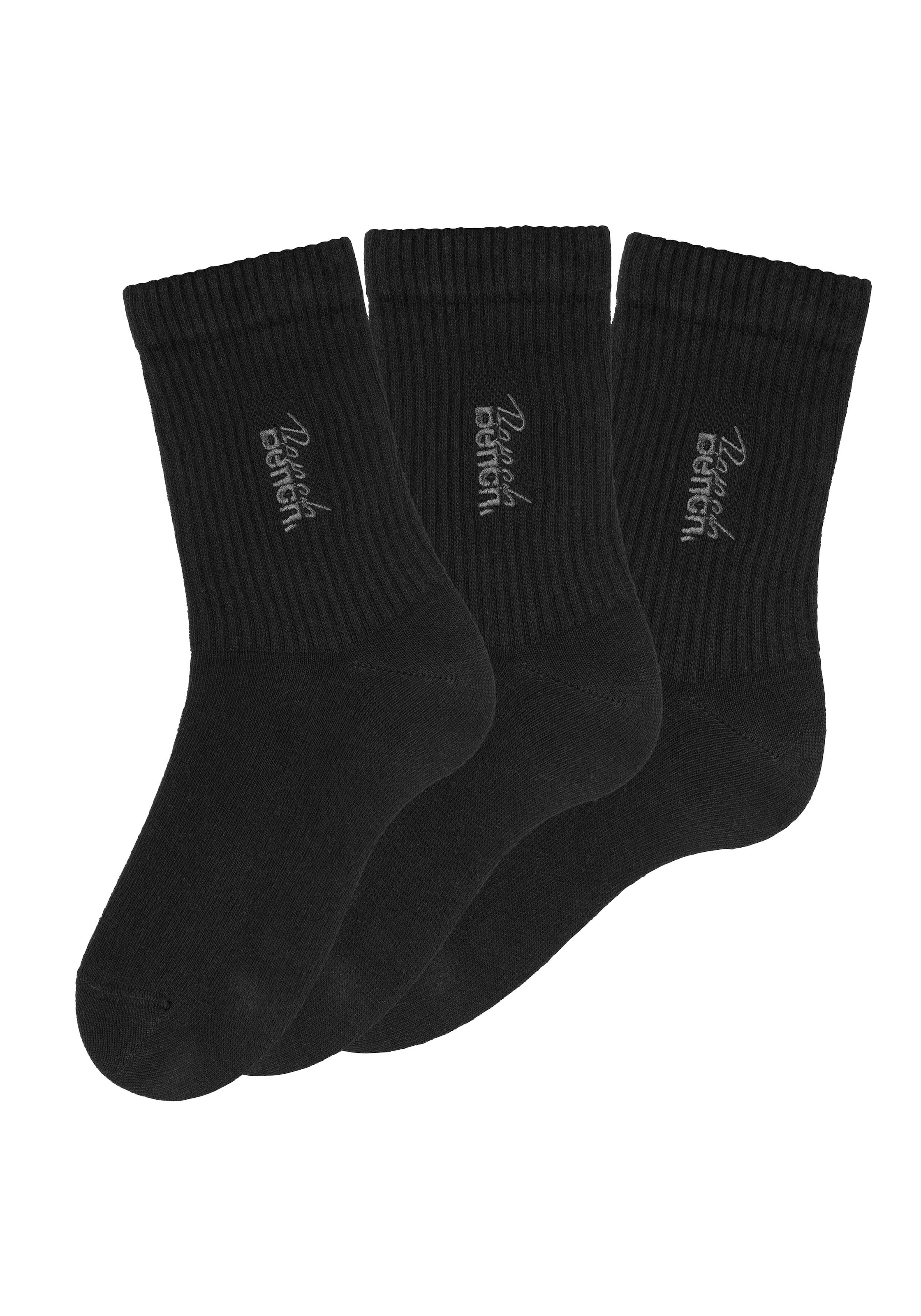 Basicsocken, (Packung, 3 Paar), mit Bench Stickerei