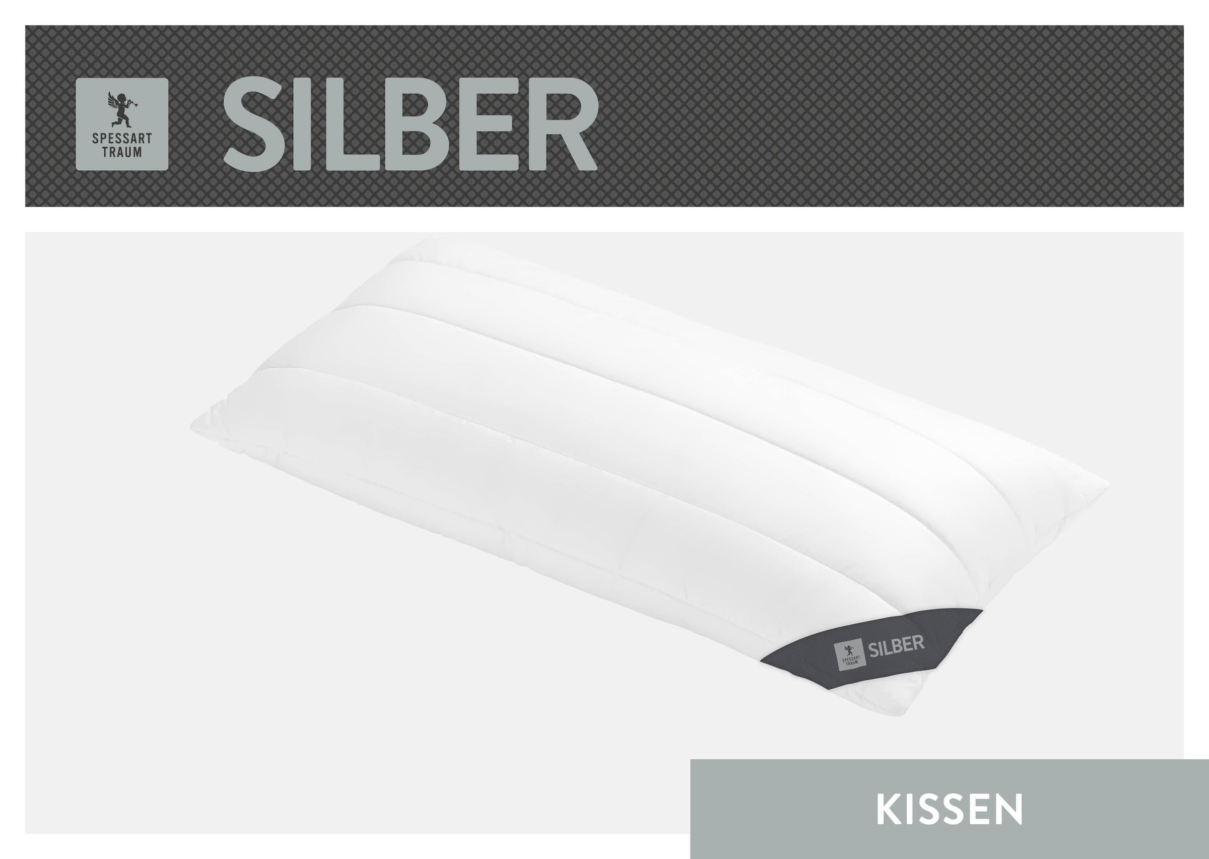 SPESSARTTRAUM Baumwollkissen "Silber" 1 Stk. tlg. hergestellt in Deutschland, allergikerfreundlich