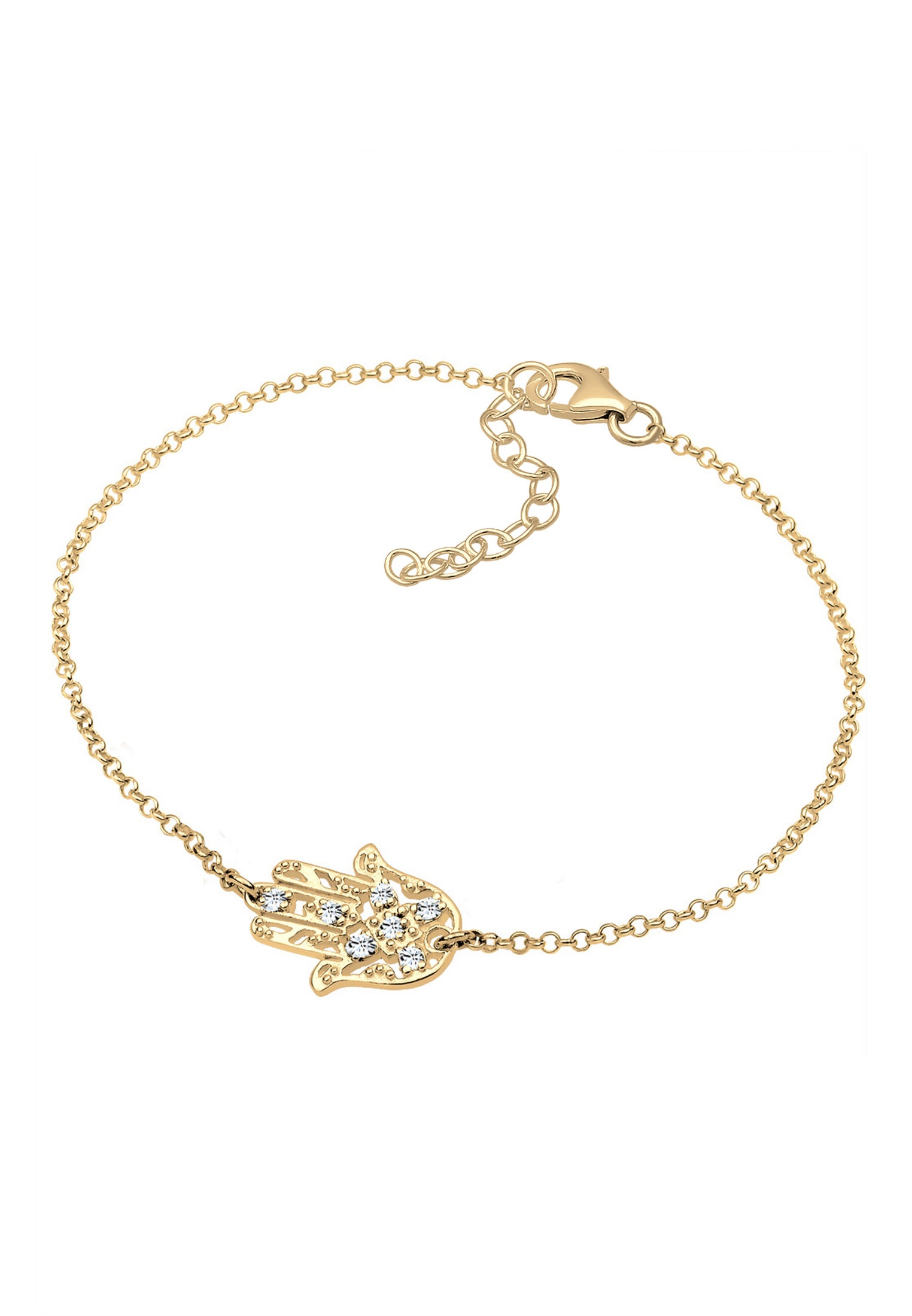 Elli Armkette »Armband Hamsa Hand der Fatima 925 Silber, mit Kristallen von Swarovski®«