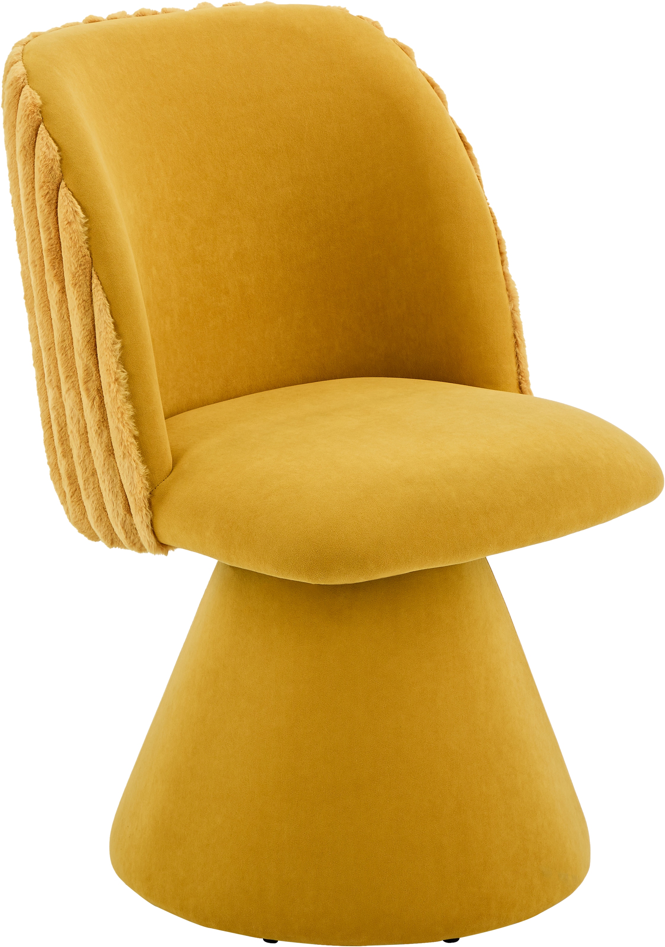 HELA Esszimmerstuhl "BARI I Drehstuhl" (Set) 1 Stk.360 drehbar, Polsterfuß, Materialkombi, Außen Felloptik Innen Velvet