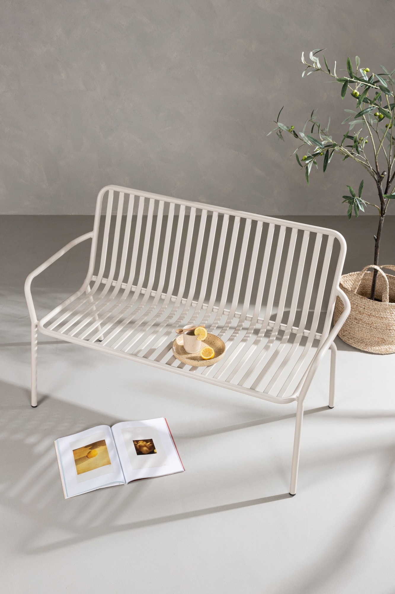 Venture Home Gartenlounge-Bank "Peking, robustes Bankelement für hohen Sitzkomfort" Sitzbank rund, Aluminiumgestell, leicht, komfortabel