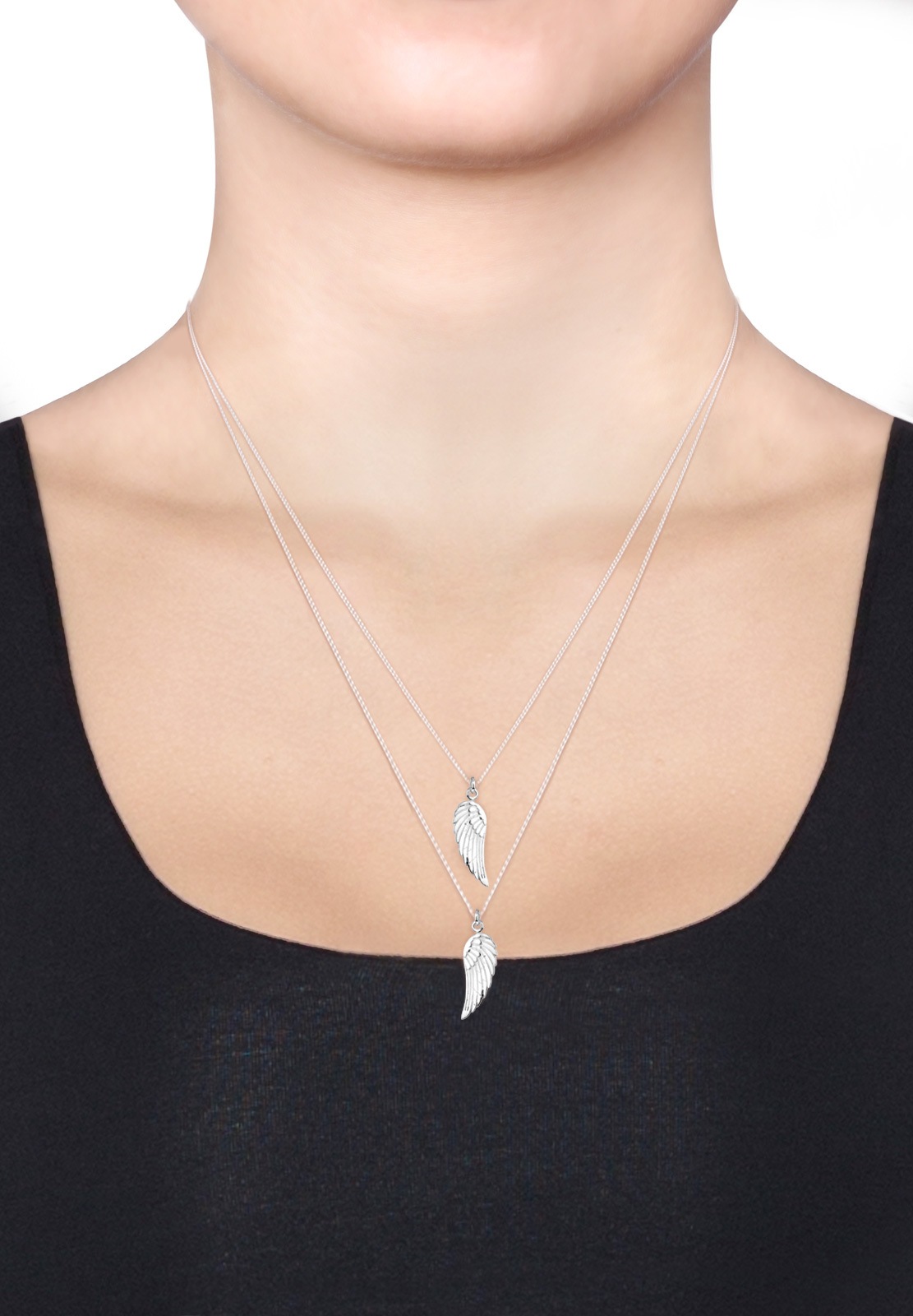 Elli Ketten-Set »Schmuckset Set Partnerkette Flügel 925 Sterling Silber«