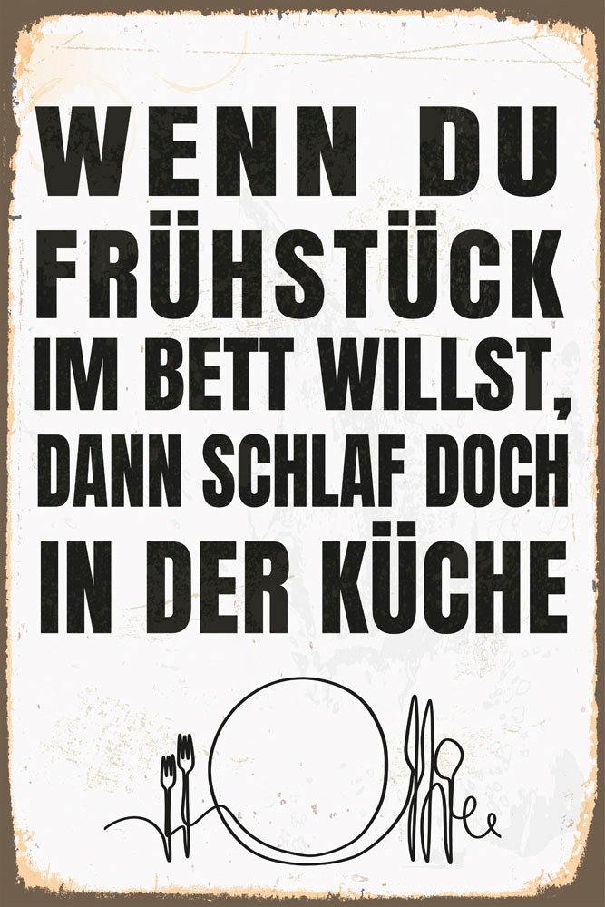 queence Metallbild »Frühstück im Bett«