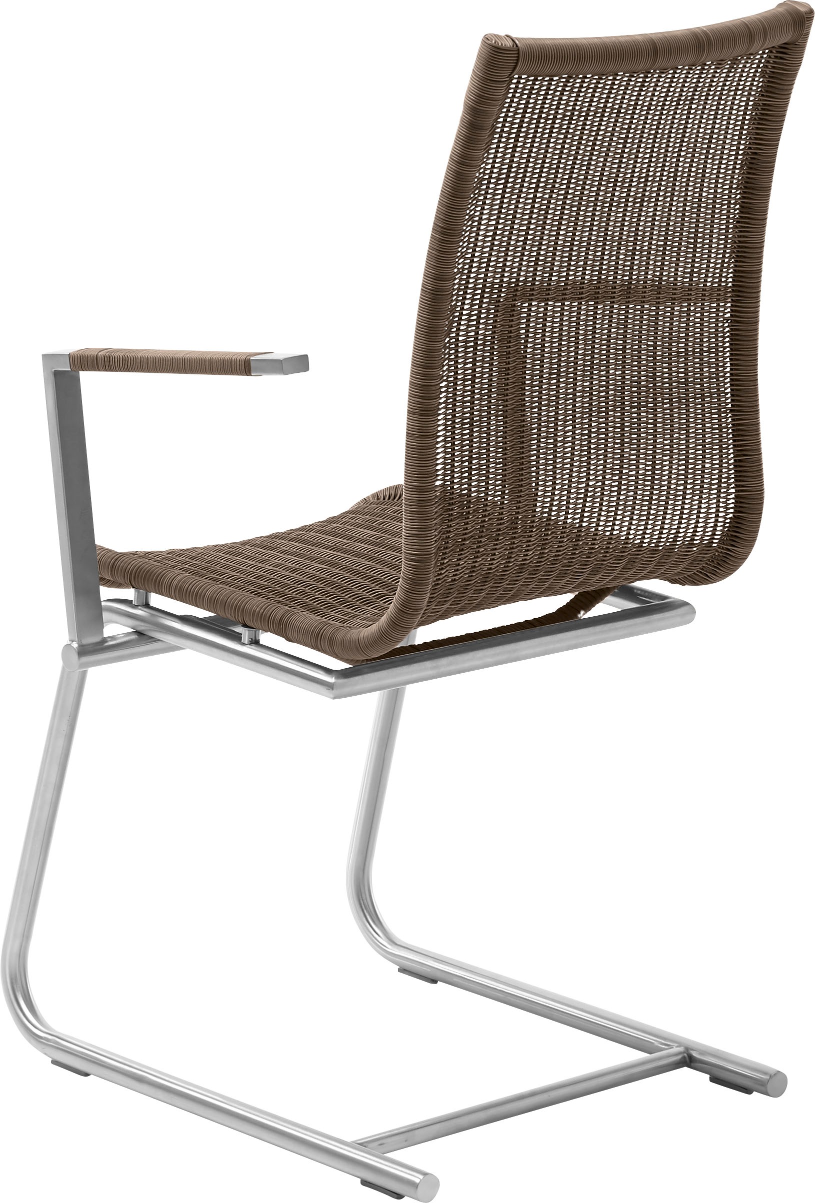 WK WOHNEN Freischwinger »WK 7400« () Rundrohrgestell in Edelstahloptik, Vollgeflecht, mit Armlehne