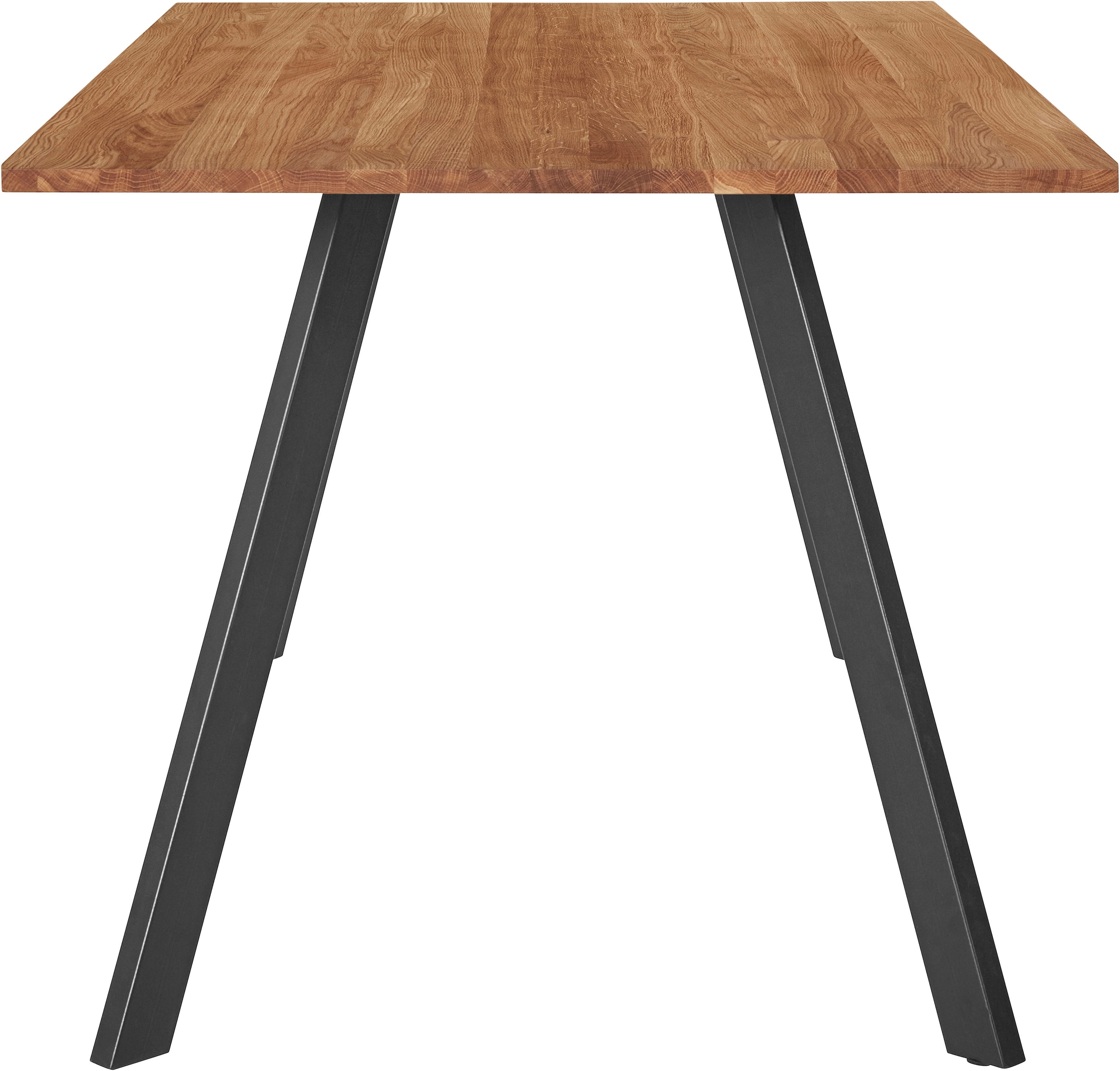 andas Esstisch, Tischplatte aus massiver Eiche, FSC®- Massivholz, Gestell aus Metall