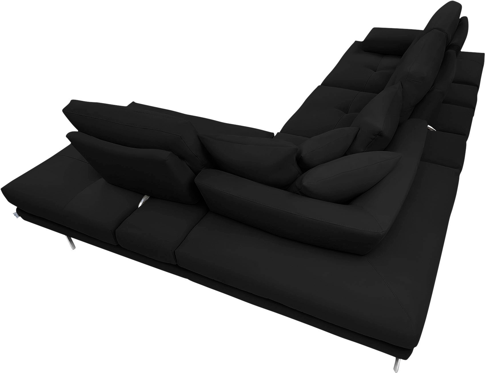 CALIA ITALIA Ecksofa »Toby Wing, L-Form, Designsofa mit sensationellem Sitzkomfort«, Sitztiefenverstell.,wahlw. mit Kissen-Set, Füße chrom glänzend