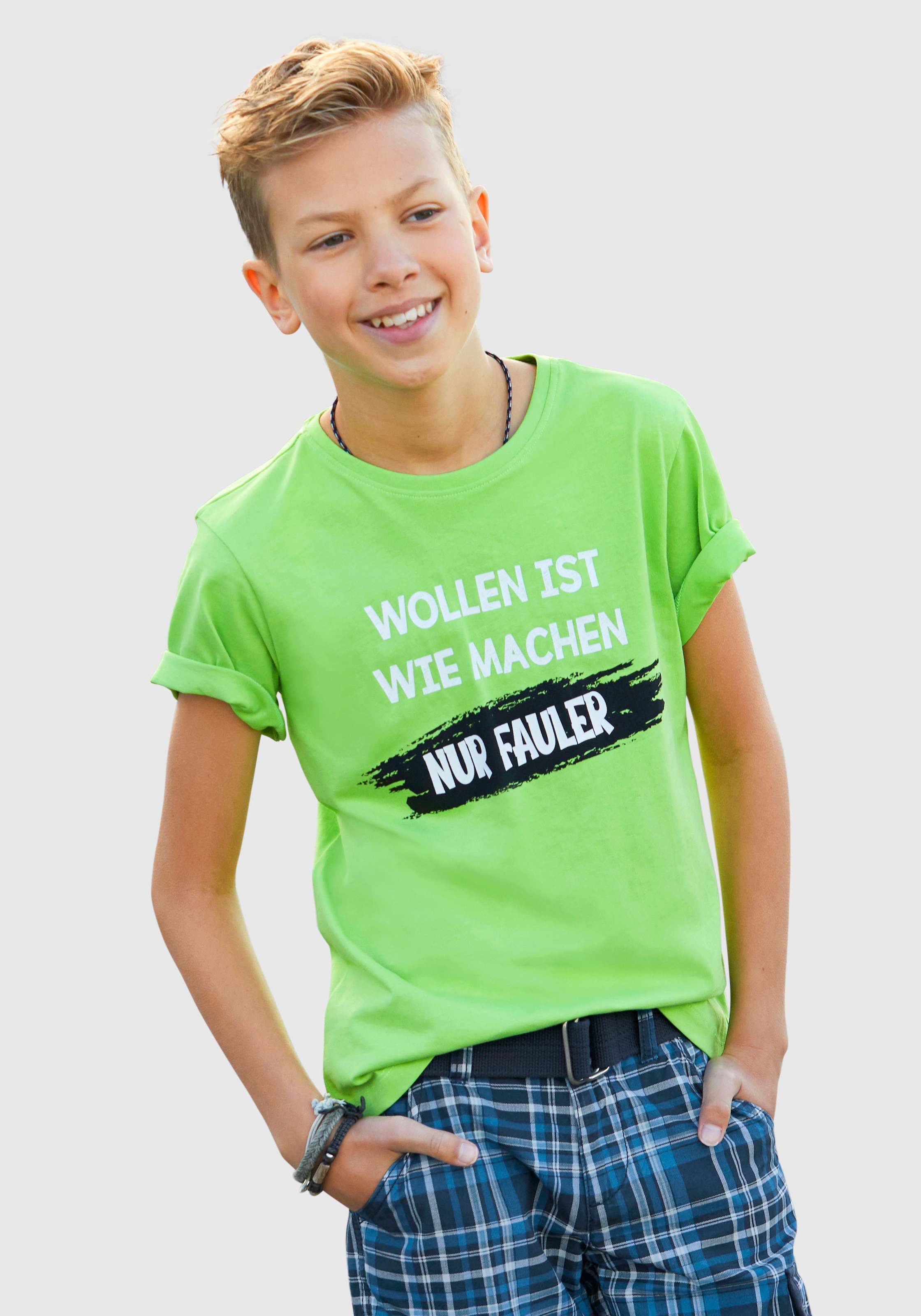 KIDSWORLD T-Shirt »WOLLEN MACHEN....«, WIE bei Spruch IST
