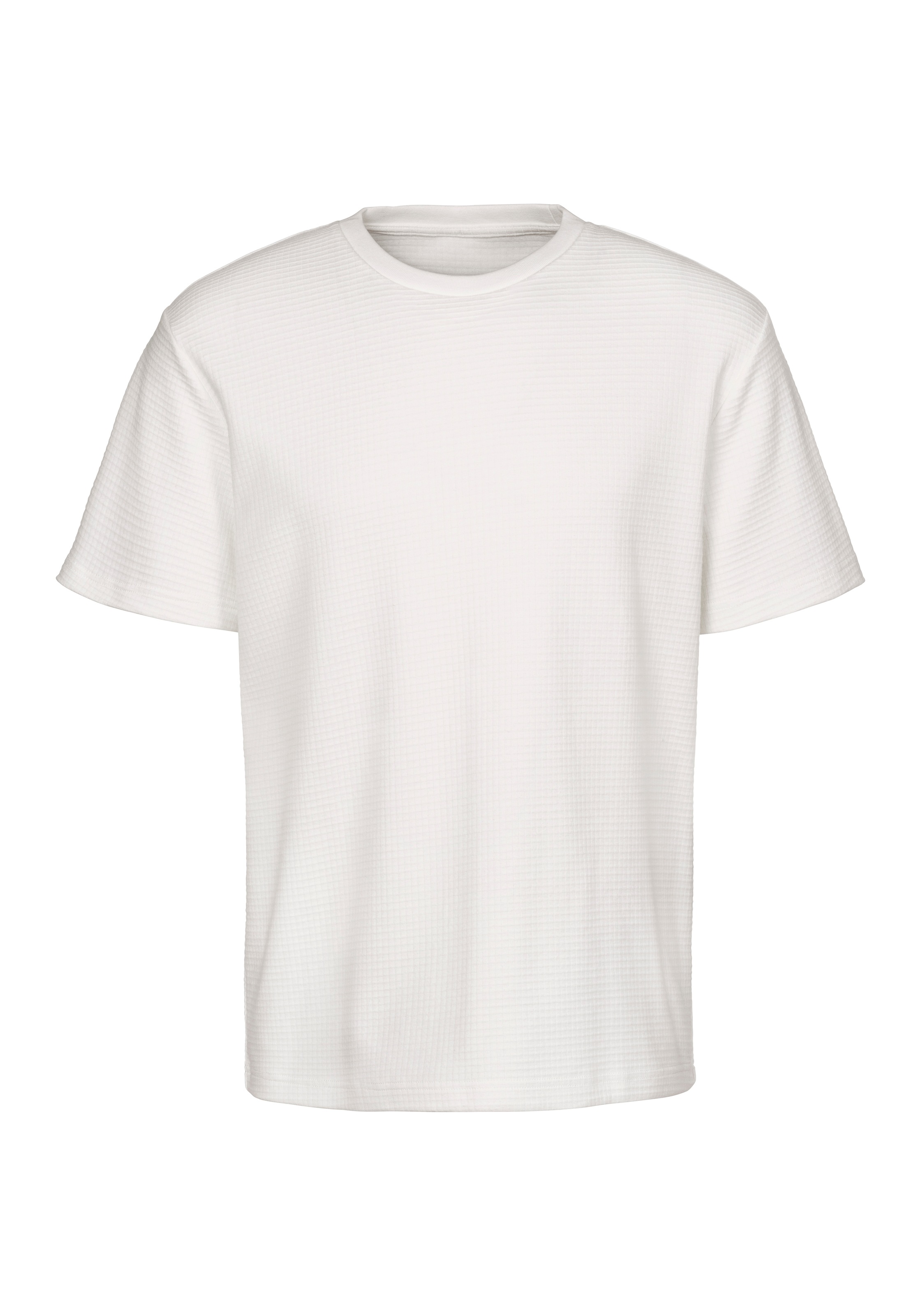 John Devin T-Shirt »mit Struktur« Rundhalsshirt mit Struktur aus Baumwoll-Mix