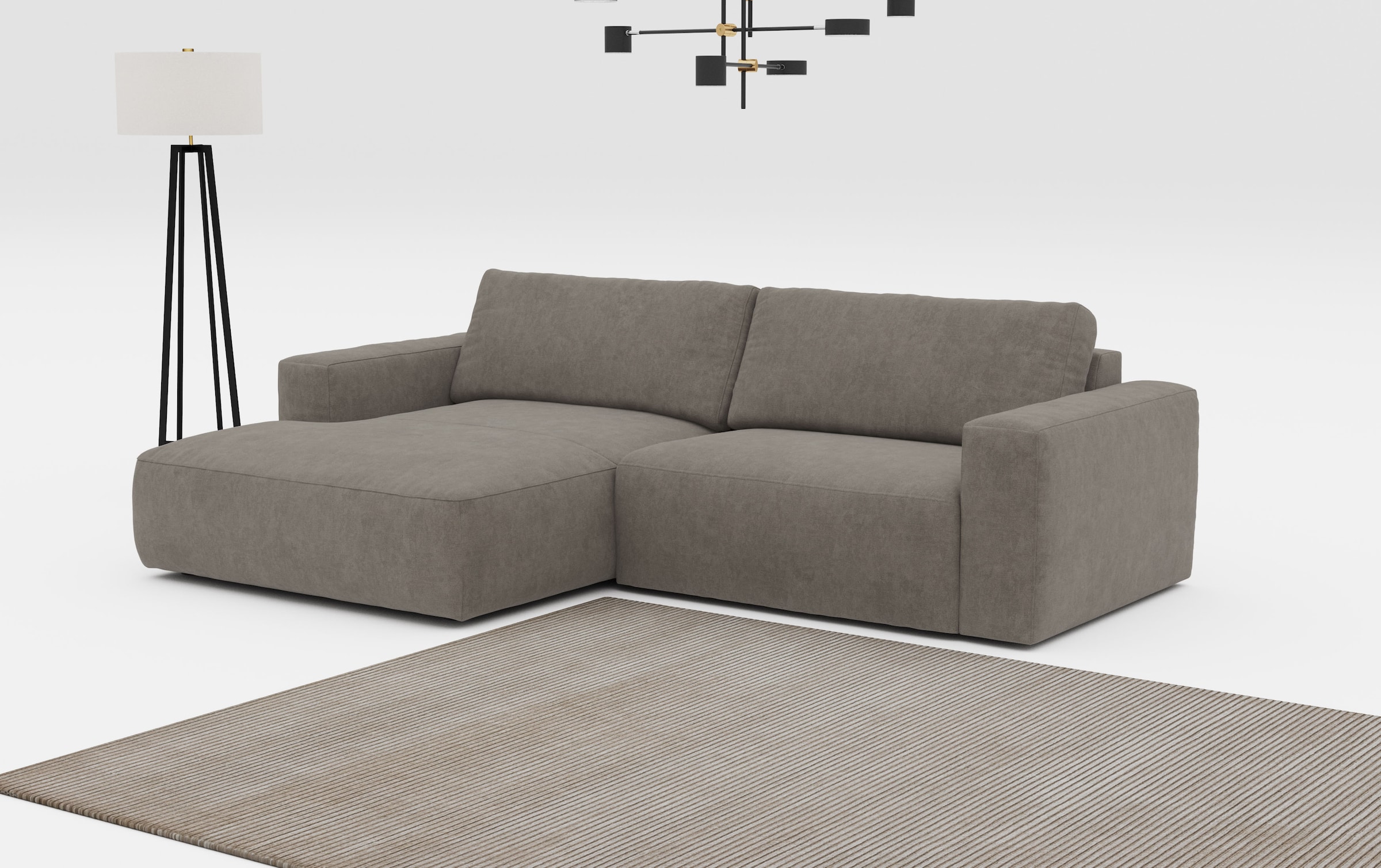 Ecksofa »Lasso L-Form«, mit breiter Recamiere im trendigen Cord oder angenehmen...