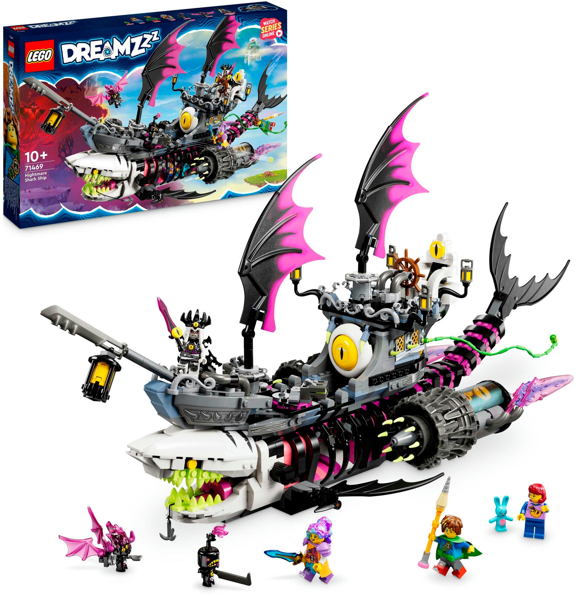 LEGO® Konstruktionsspielsteine »Albtraum-Haischiff (71469), LEGO® DREAMZzz™«, (1389 St.), Made in Europe