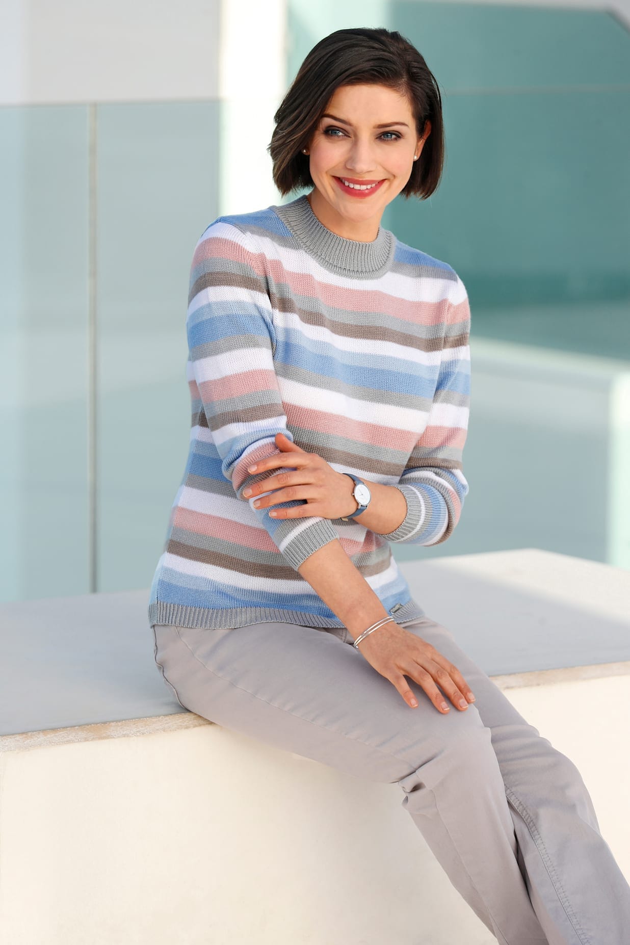 Casual Looks Stehkragenpullover »Pullover«