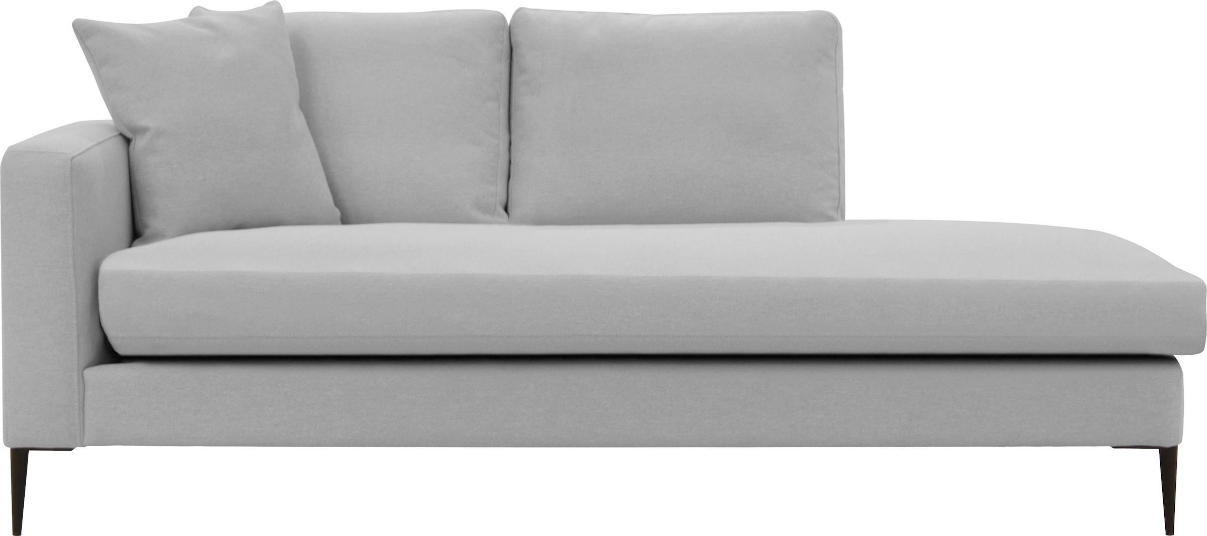 Leonique Recamiere »Cozy Chaiselongue, Maße B/T/H: 195/97/80 cm« mit losen Kissen und Metallbeinen, Armlehne links oder rechts wählbar