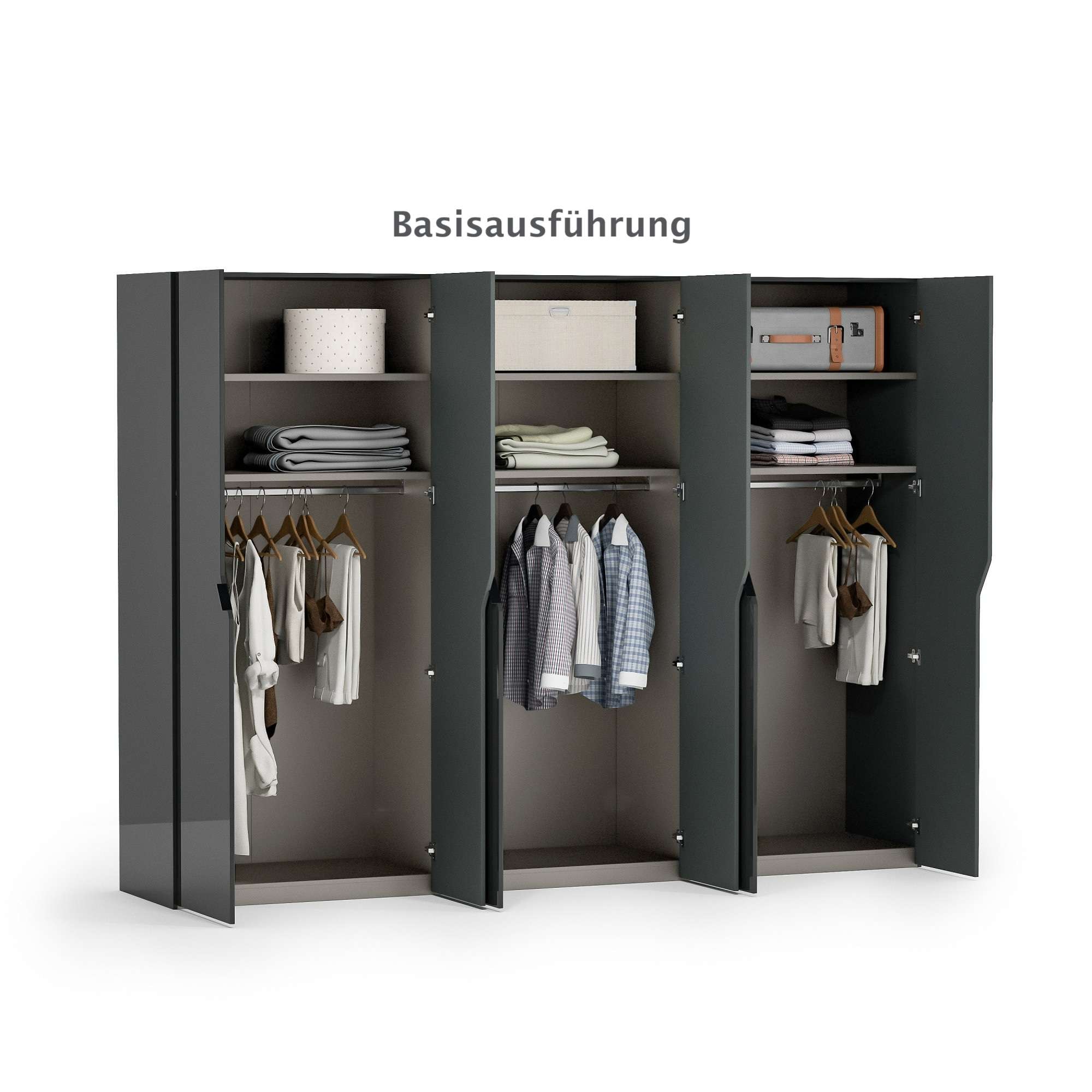 INOSIGN Kleiderschrank »AMETISTA, Drehtürenschrank, designgeformten Fronten«, Made in Italy, hochglanz lackiert, Basisausführung, Zubehör extra