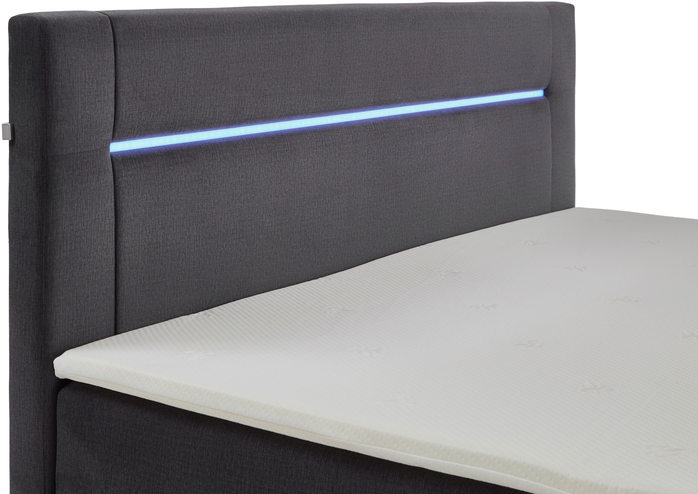 INOSIGN Boxbett »Escalon LED mit Bettkasten, inkl. Topper, LED-Lichtleiste im Kopfteil«, erhältlich in den Breiten 120x200cm und 180x200cm