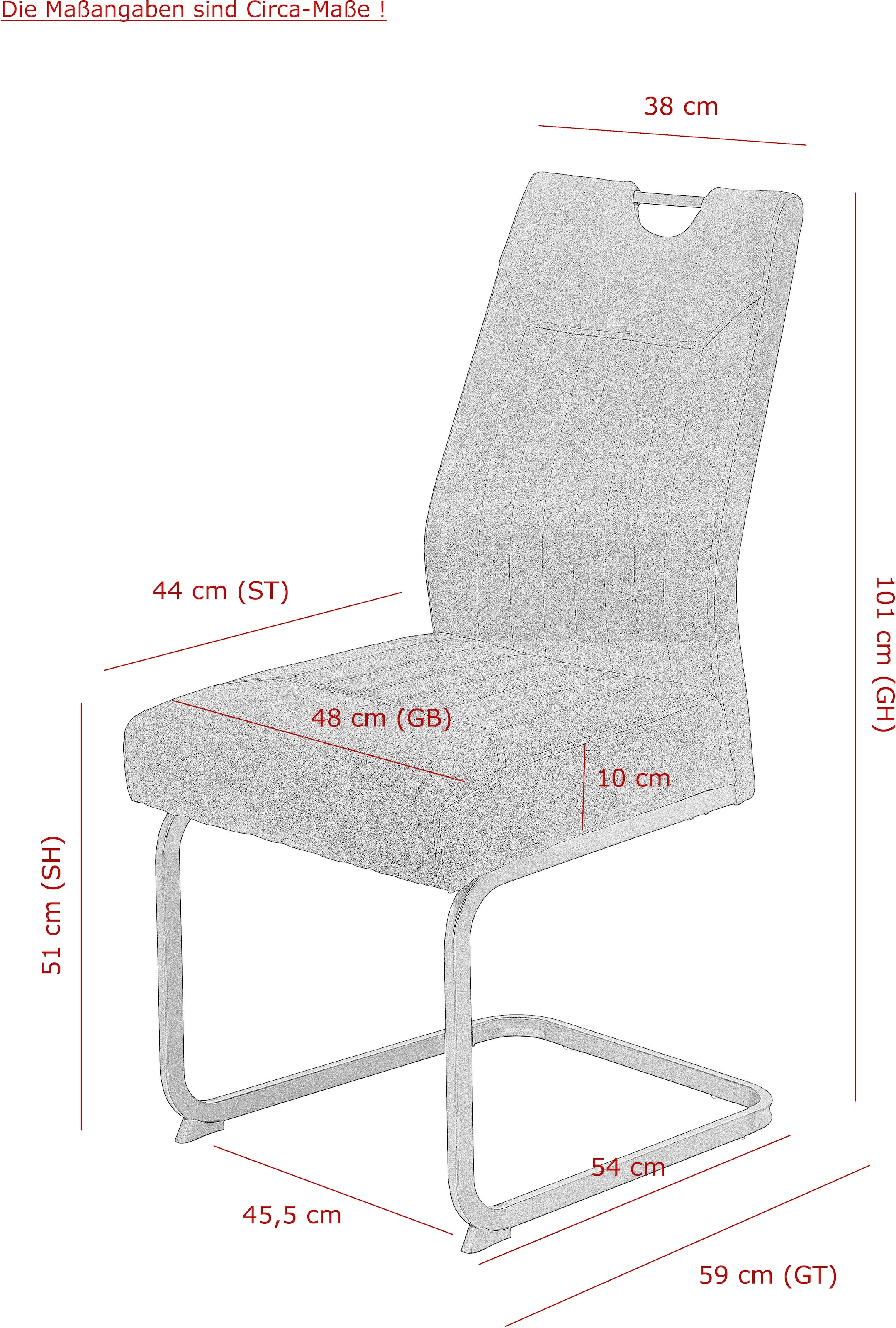 HELA Essgruppe »MAIN«, (7 tlg.), Tisch 140-180 cm, Synchronauszug, Stuhl XL Sitzbreite und Federkorb