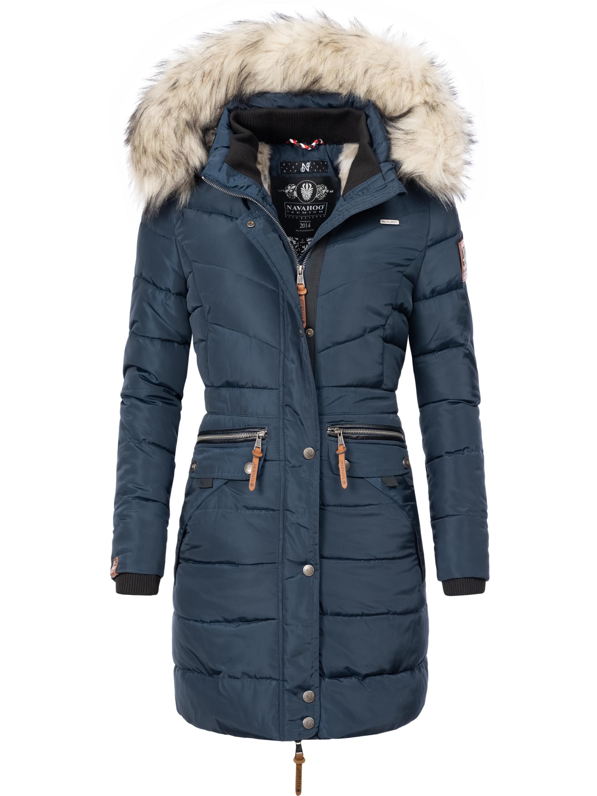 Steppmantel »Steppmantel Paula«, stylischer Winter Parka m. edlem Fellimitat