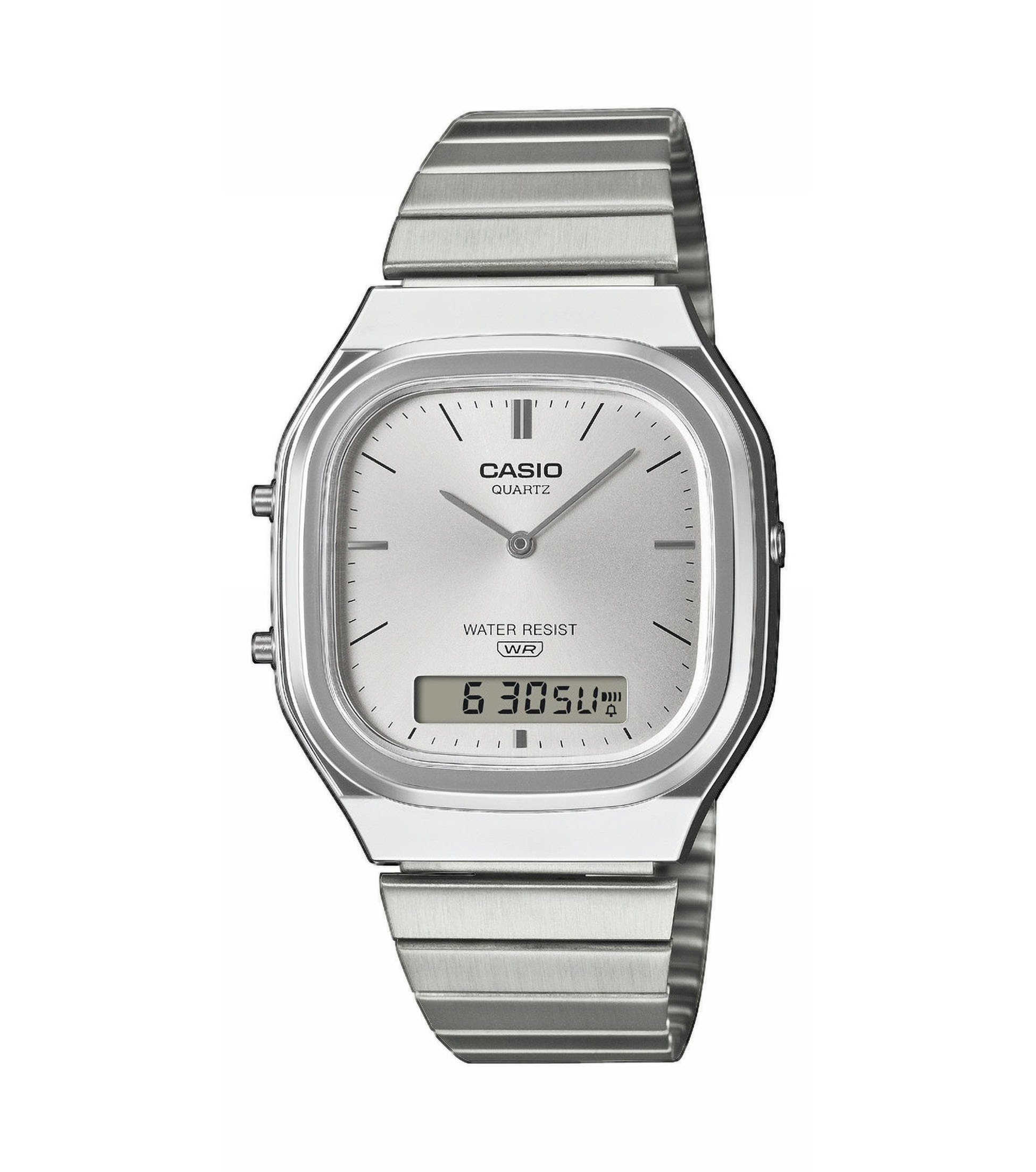 CASIO VINTAGE Chronograph Quarzuhr, Armbanduhr, Damenuhr, Herrenuhr, Edelstahlarmband, analog