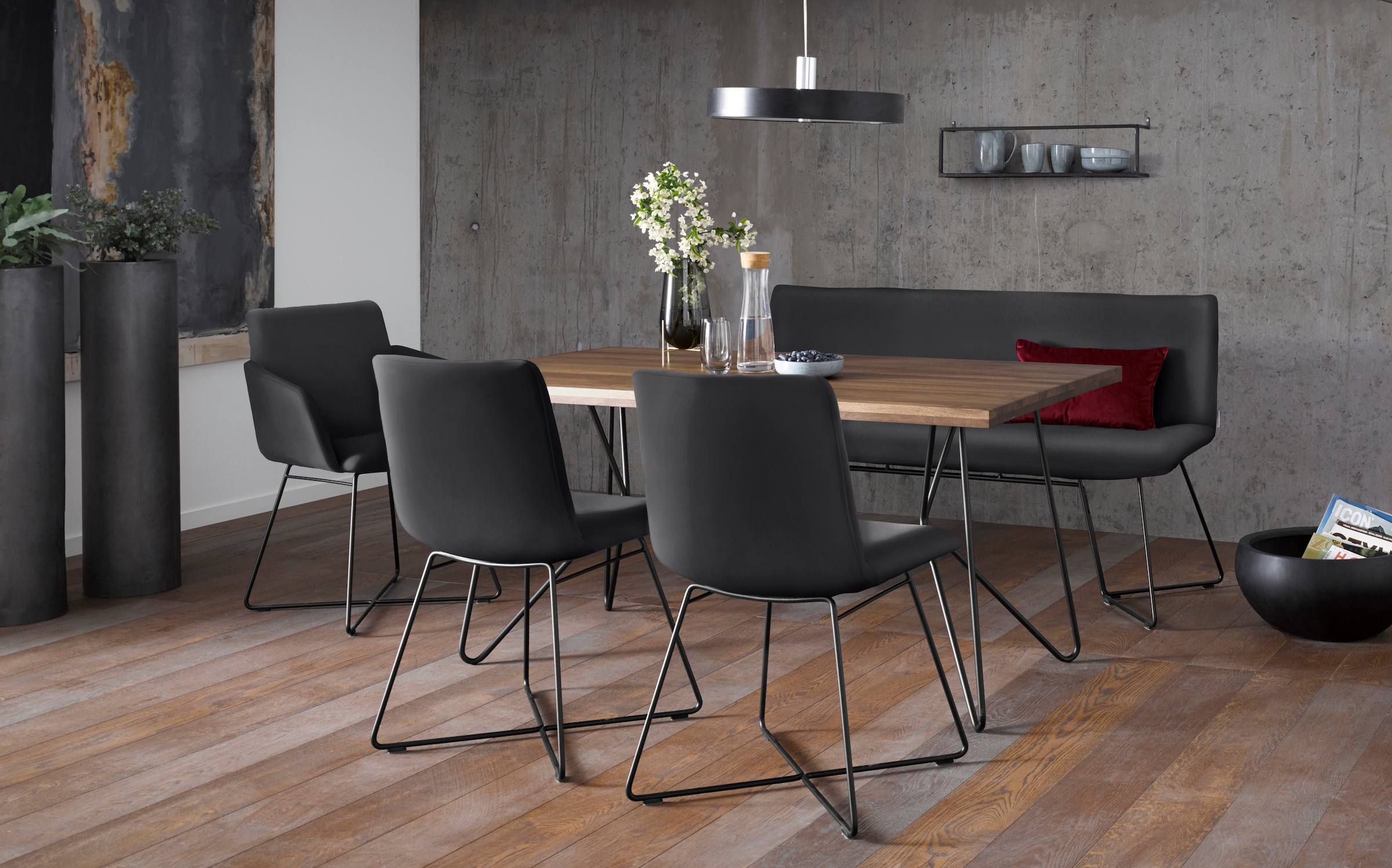 W.SCHILLIG Polsterstuhl »jakob« () mit Drahtrohrgestell in Schwarz pulverbeschichtet