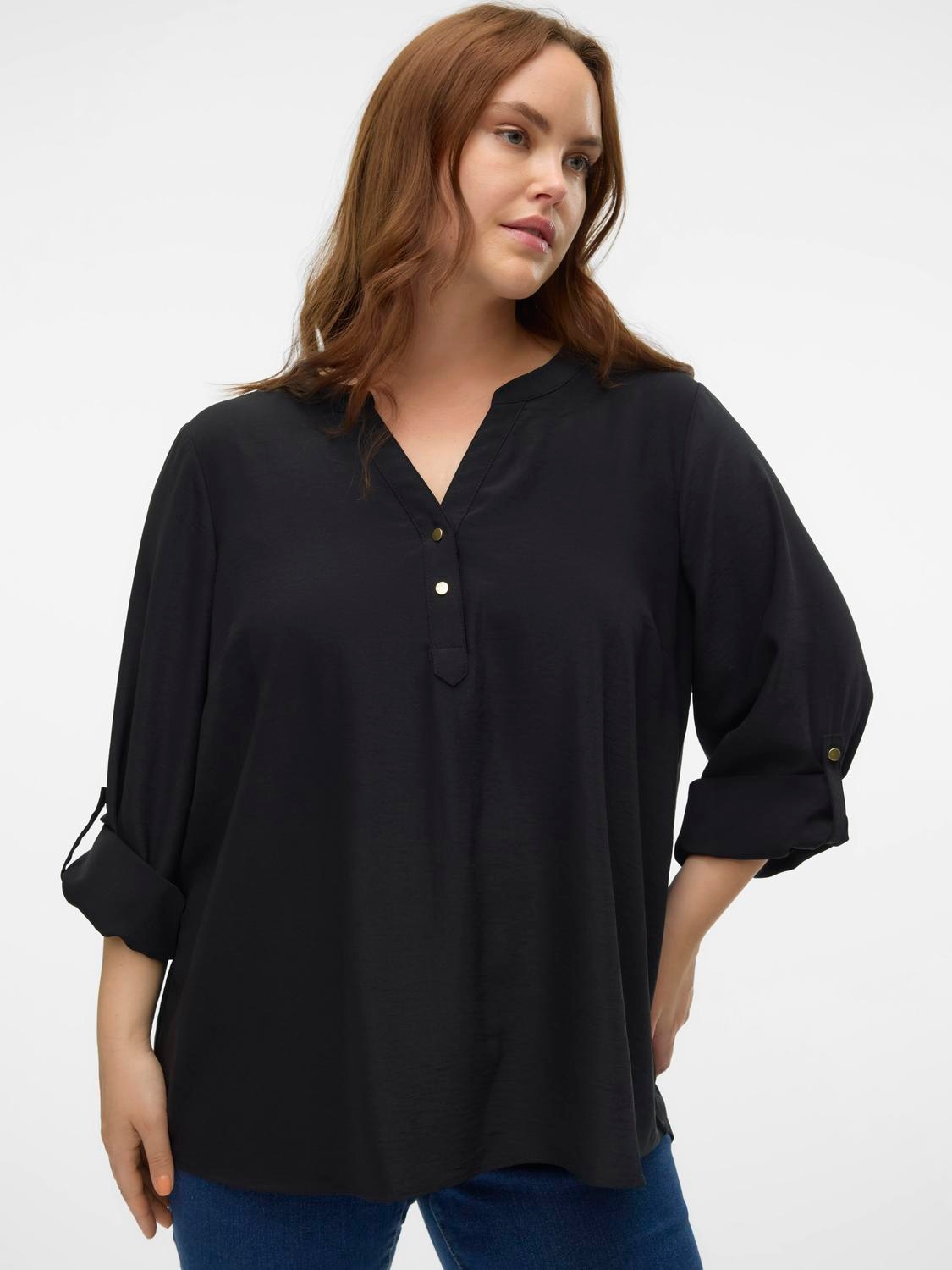 Vero Moda Curve Blusenshirt »VMCANI LS TOP WVN GA NOOS CUR«