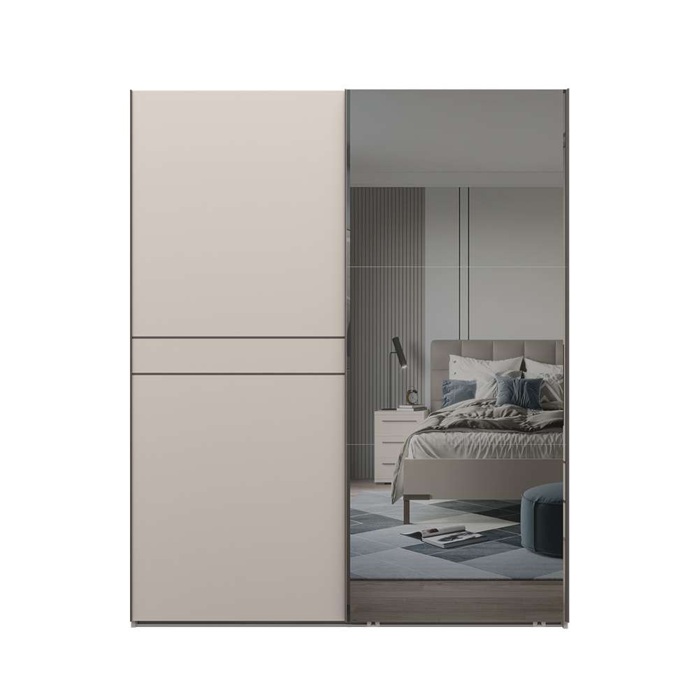 PLACES OF STYLE Schwebetürenschrank »Opera Kleiderschrank, Schlafzimmerschrank, Garderobe, Schrank« UV lackiert, Soft Close Funktion, Spiegel, Höhenverstellbare Füße