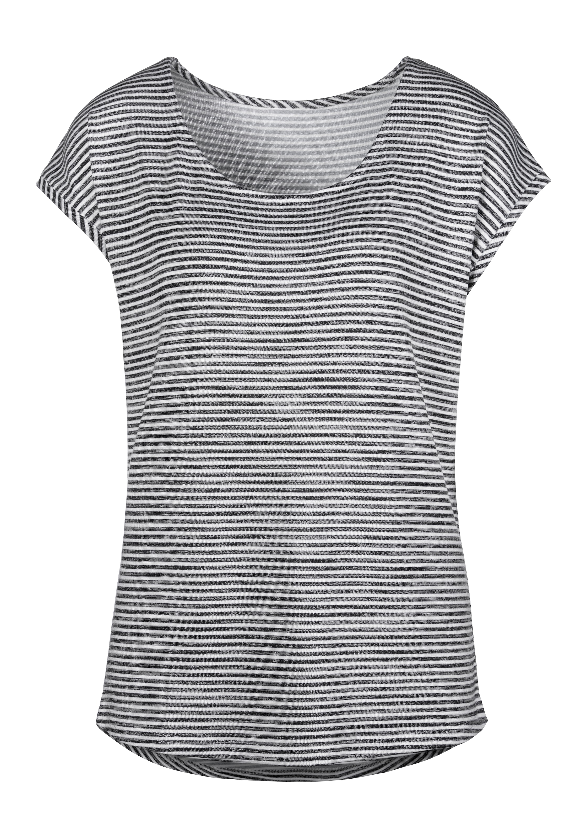 Vivance Kurzarmshirt »mit Streifendesign«, aus weicher Viskose-Qualität