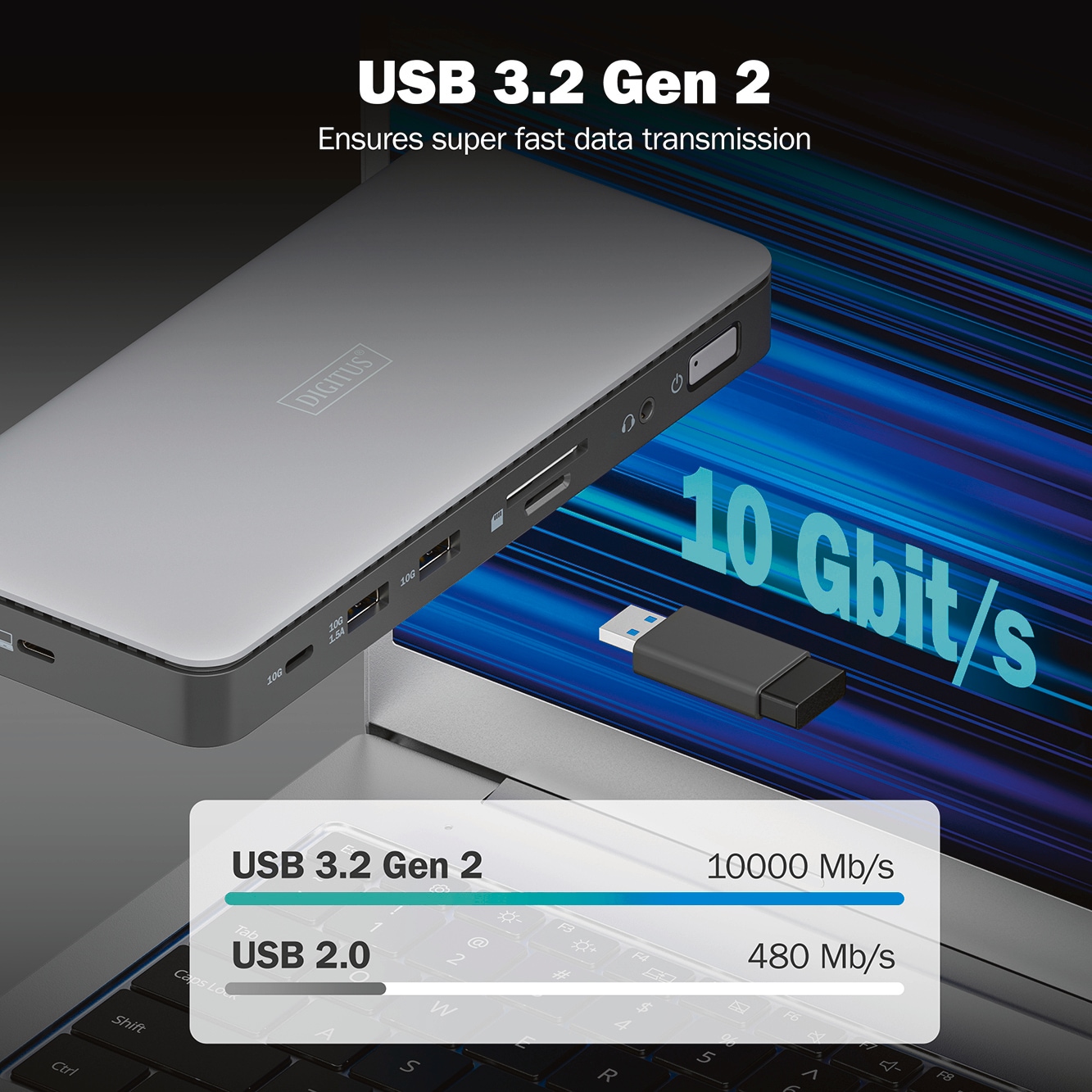 Digitus Laptop-Dockingstation »USB-C Docking Station, 11-Port, HDMI, USB, RJ45, SD«